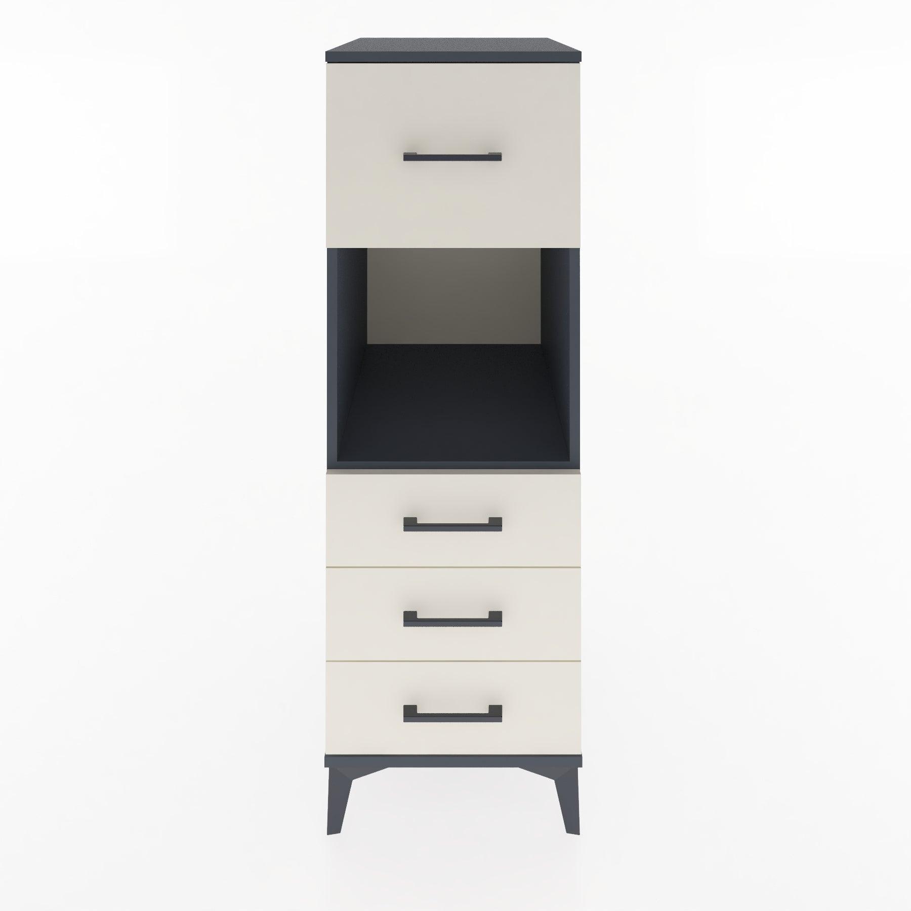 Woodntry Modular Cabinet Anthracite 44x30x122 cm with Drawers and Shelves CR94-2