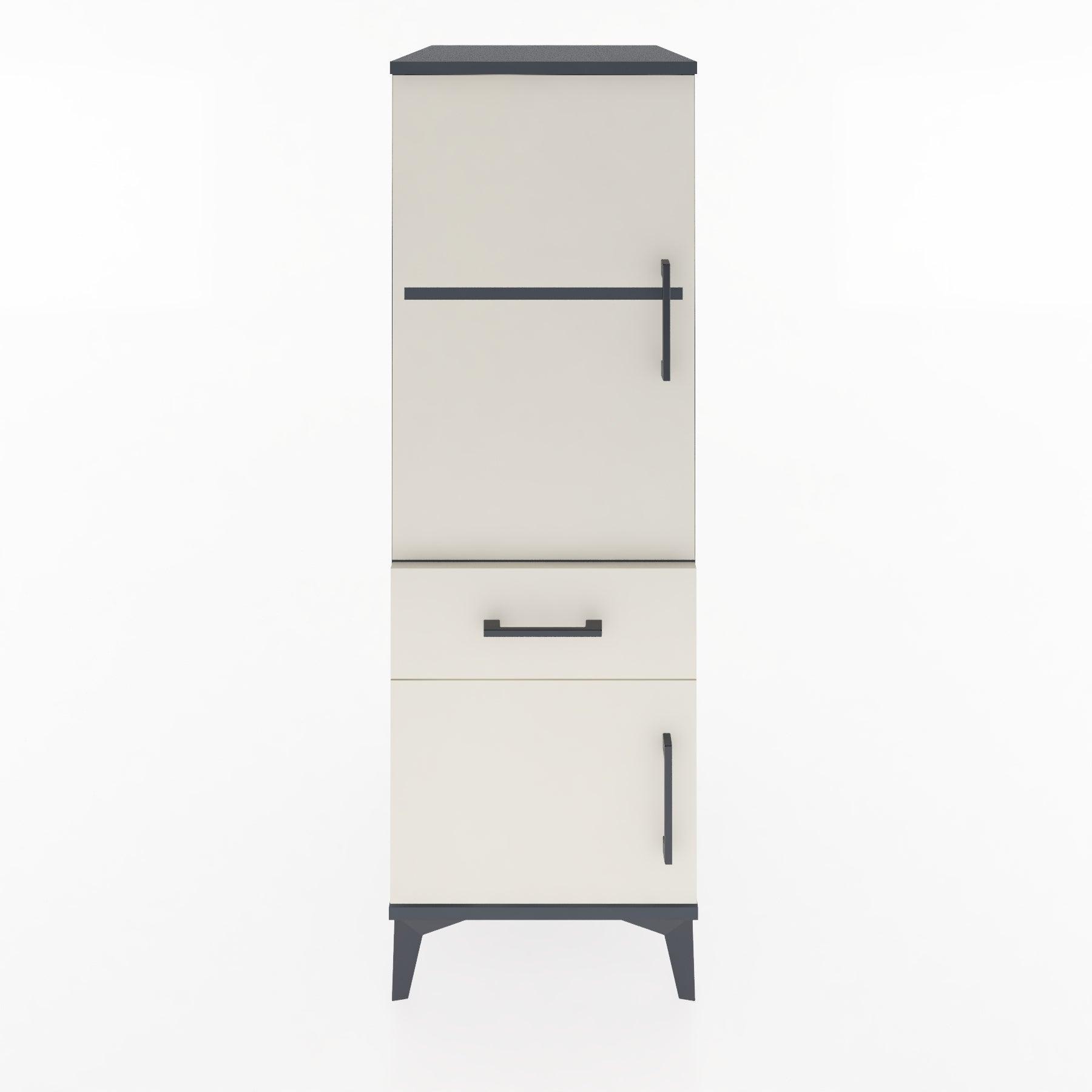 Woodntry Modular Cabinet Anthracite 44x30x122 cm with Doors and Drawers KC44-2
