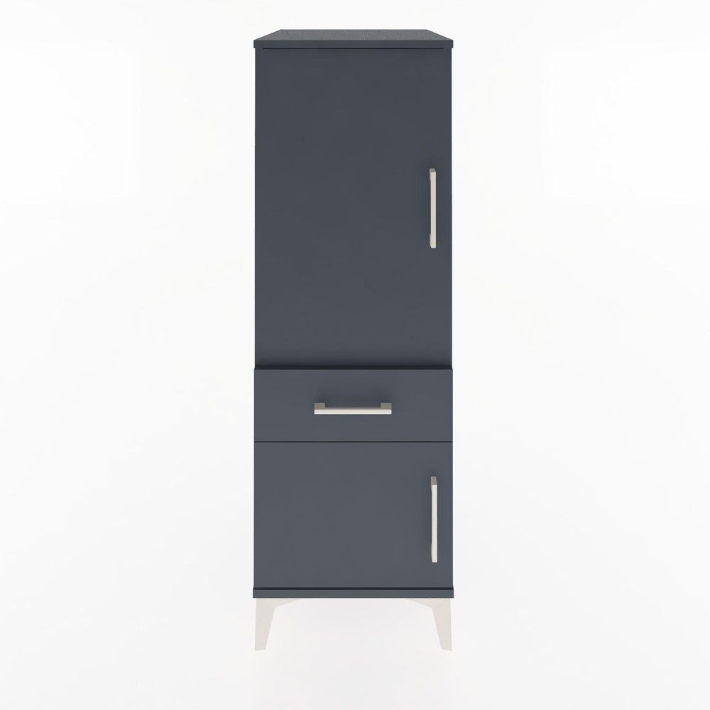 Woodntry Modüler Dolap Antrasit 44x30x122 cm Kapaklı ve Çekmeceli KC44-2