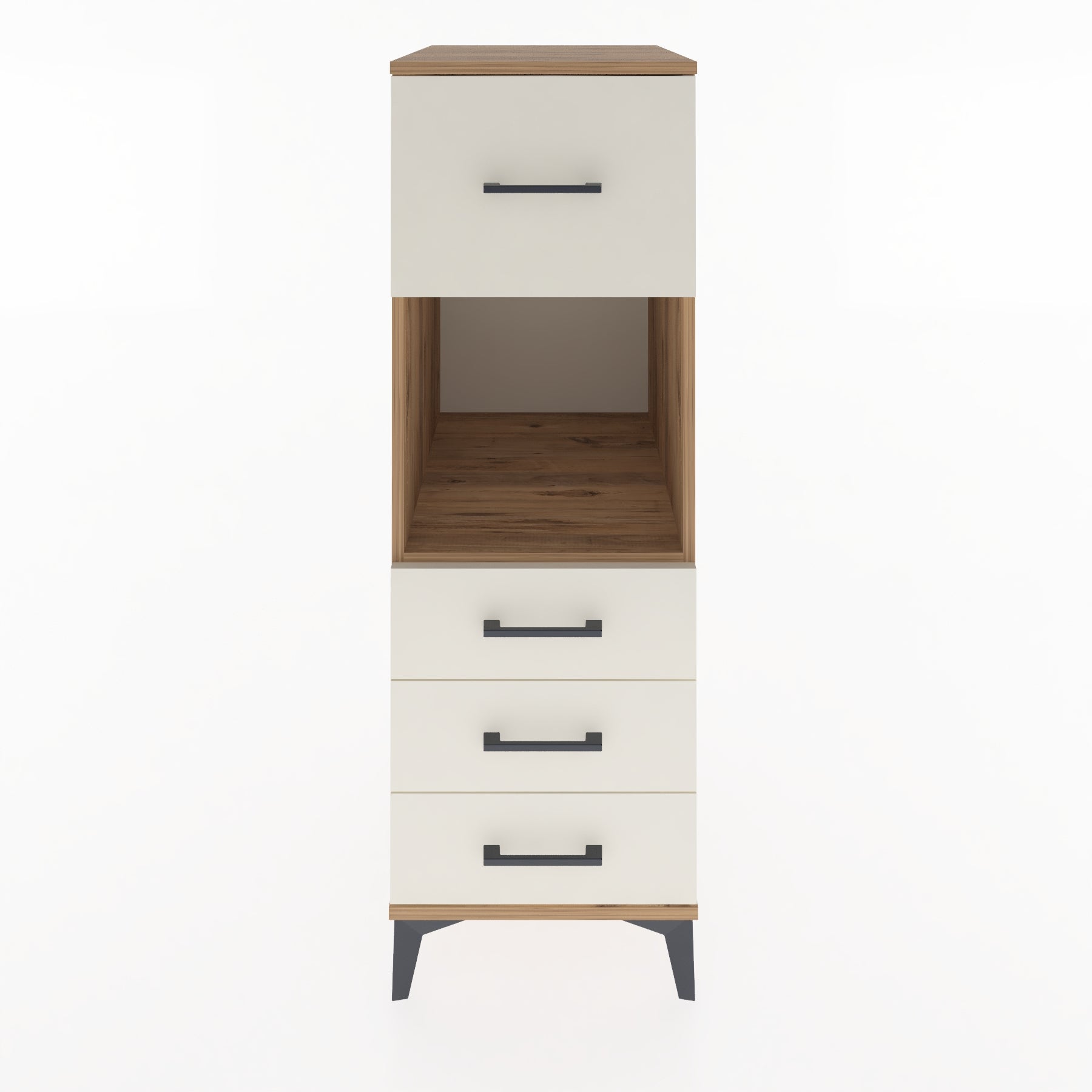 Woodntry Modüler Dolap Çam 44x59x122 cm Çekmeceli ve Raflı CR94-3