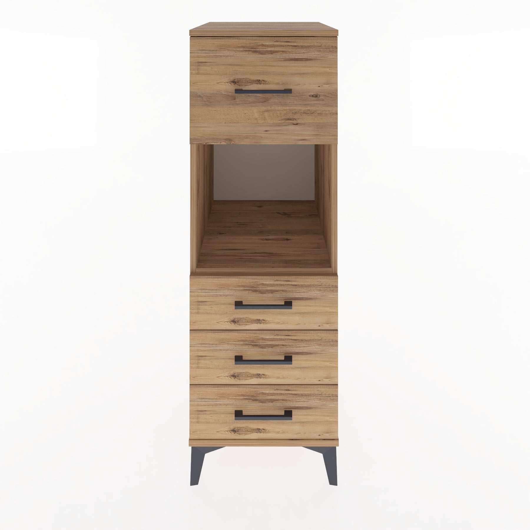 Woodntry Modüler Dolap Çam 44x59x122 cm Çekmeceli ve Raflı CR94-3
