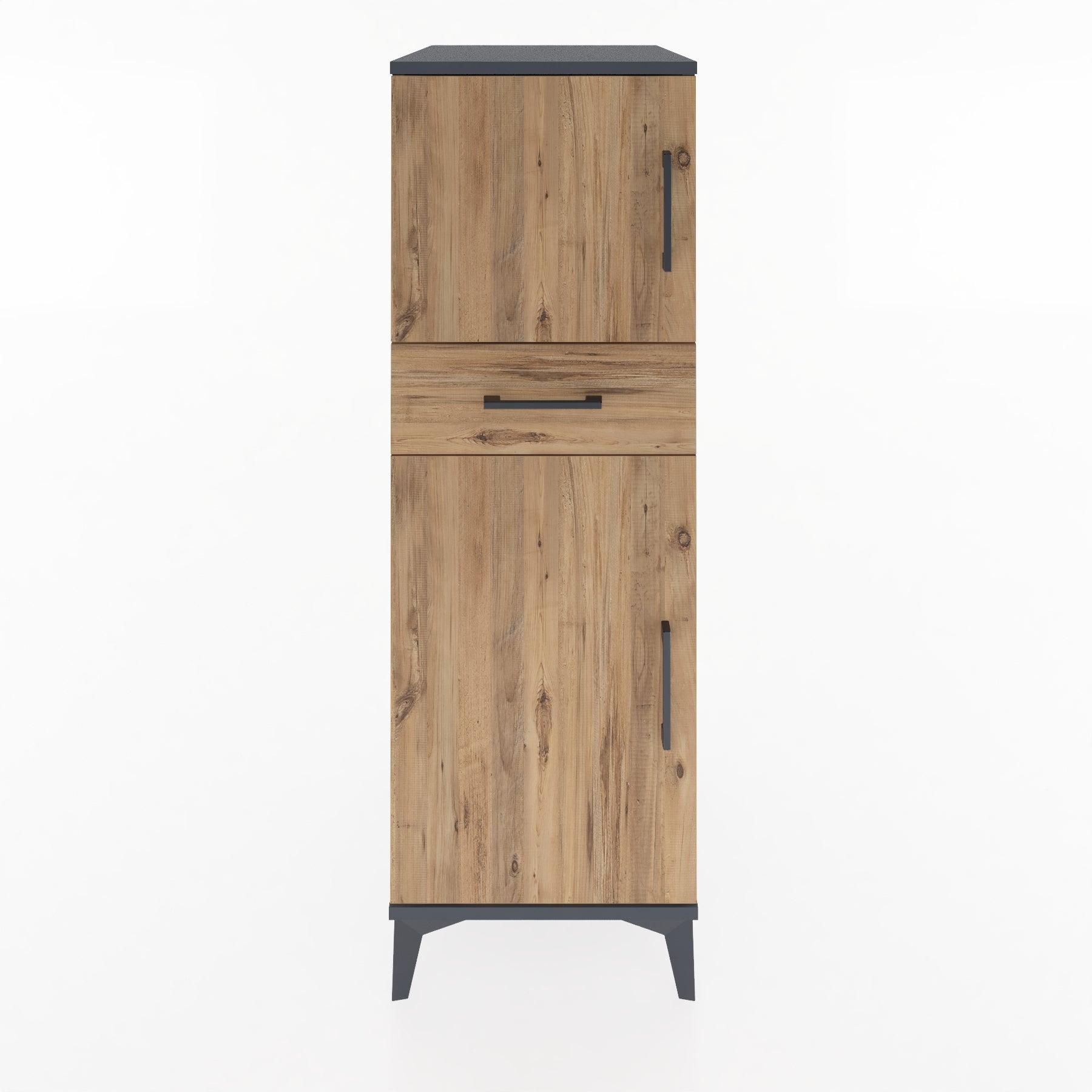 Woodntry Modular Cabinet Anthracite 44x30x122 cm with Doors and Drawers KC45-2