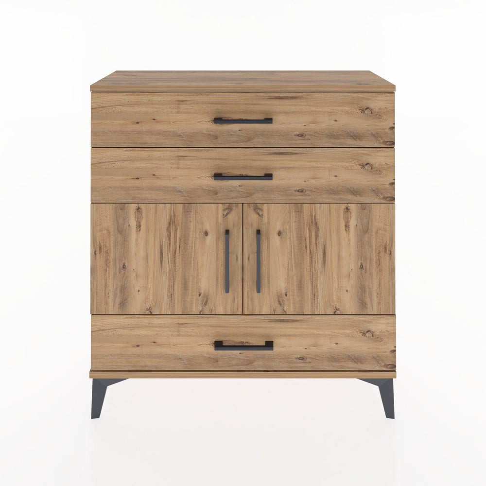 Woodntry Modüler Şifonyer Çam 88x30x84 cm Kapaklı ve Çekmeceli KC45-3