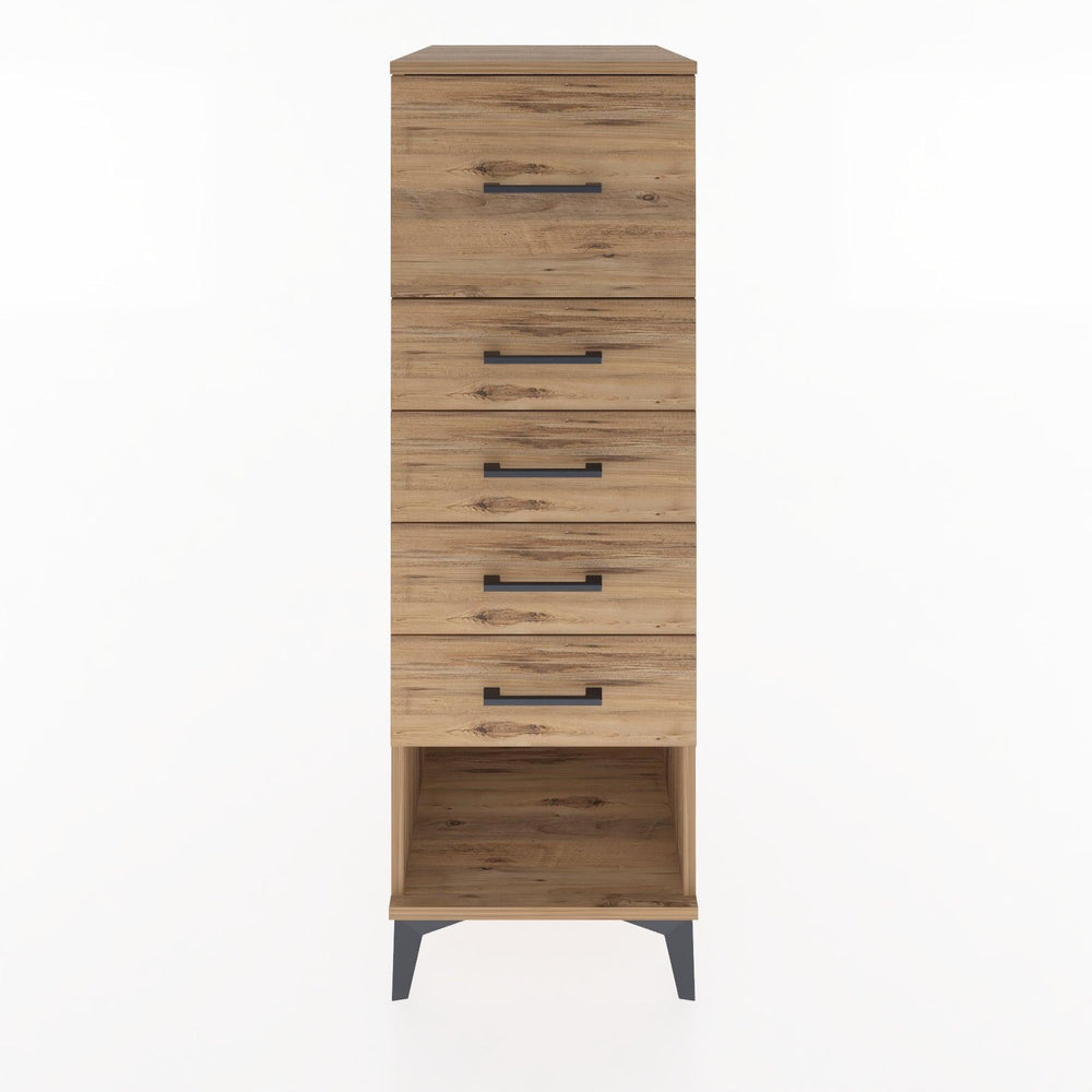 Woodntry Modüler Dolap Çam 44x30x122 cm Çekmeceli ve Raflı CR95-3