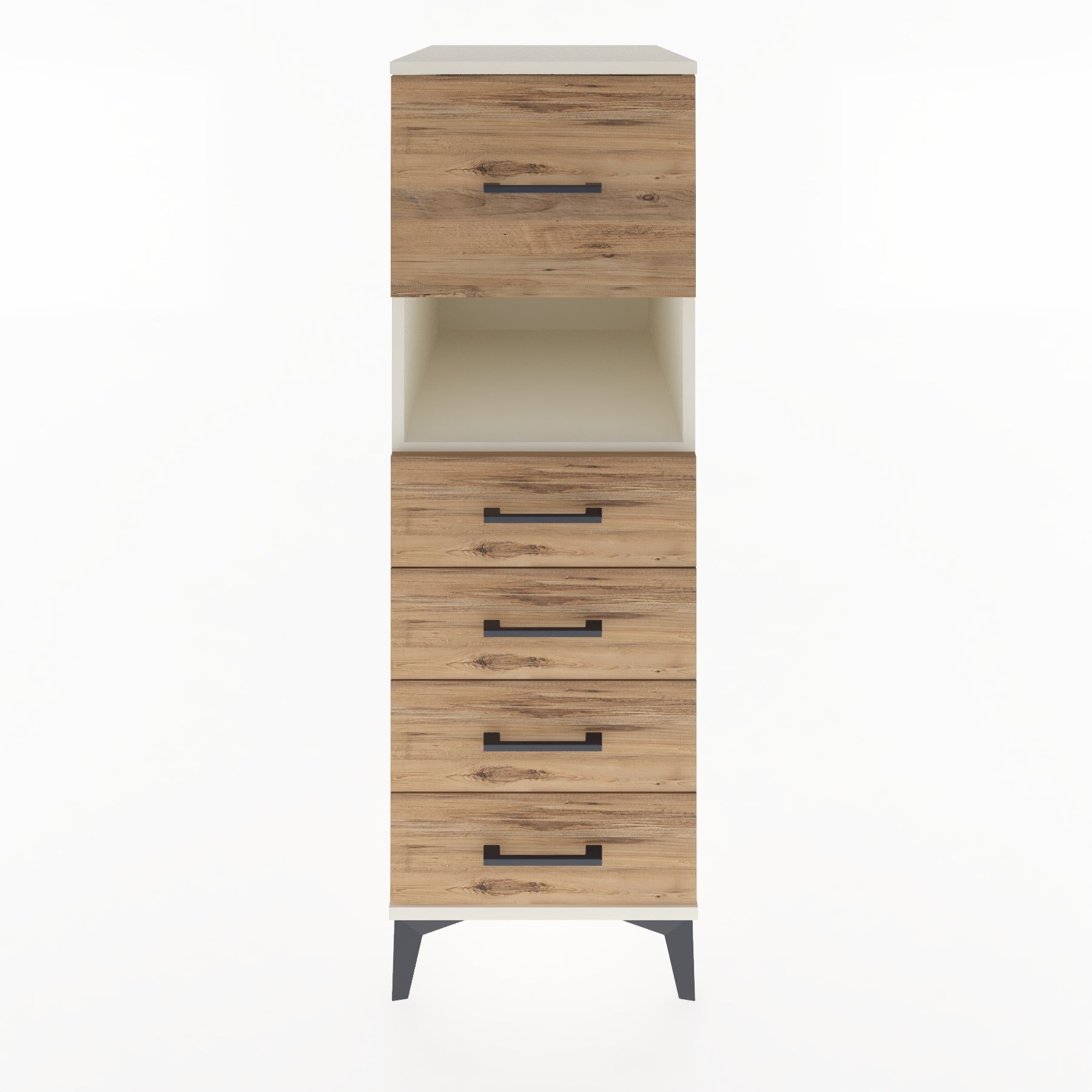 Woodntry Modüler Dolap Aytaşı 44x59x122 cm Çekmeceli ve Raflı CR96-1