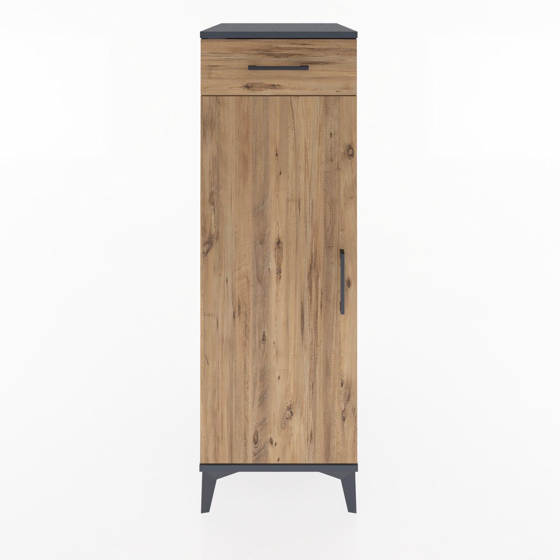 Woodntry Modular Cabinet Anthracite 44x30x122 cm with Doors and Drawers KC46-2