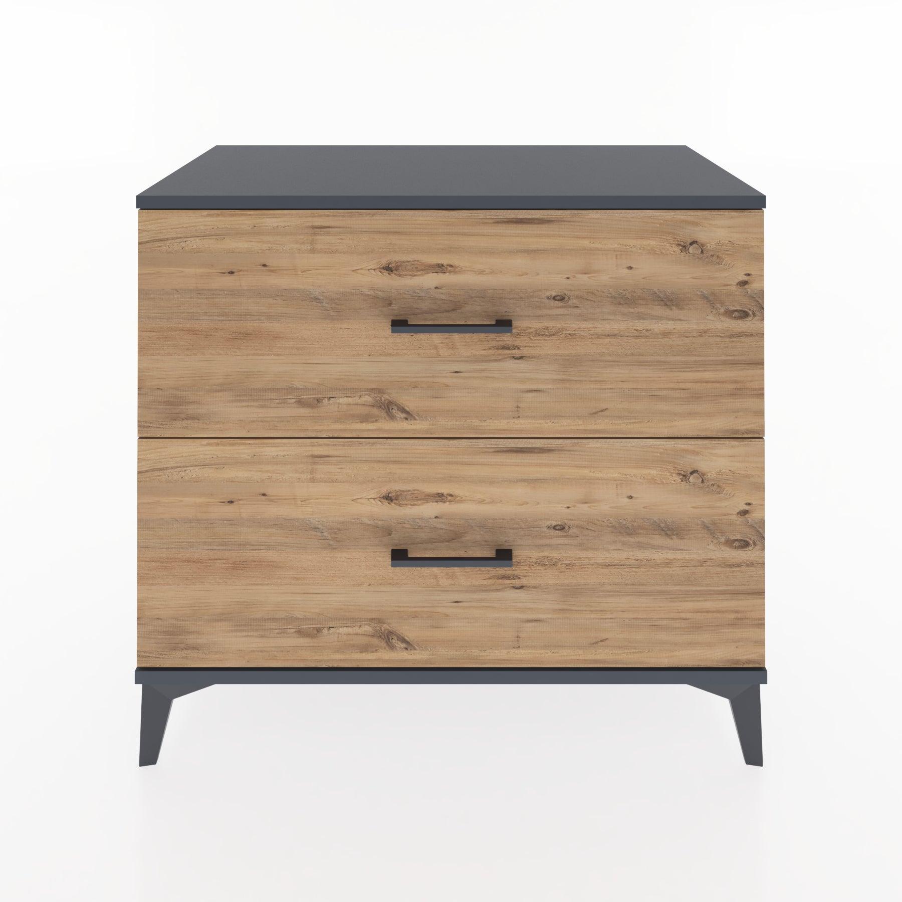Woodntry Modüler Şifonyer Antrasit 88x44x68 cm Çekmeceli C46-2