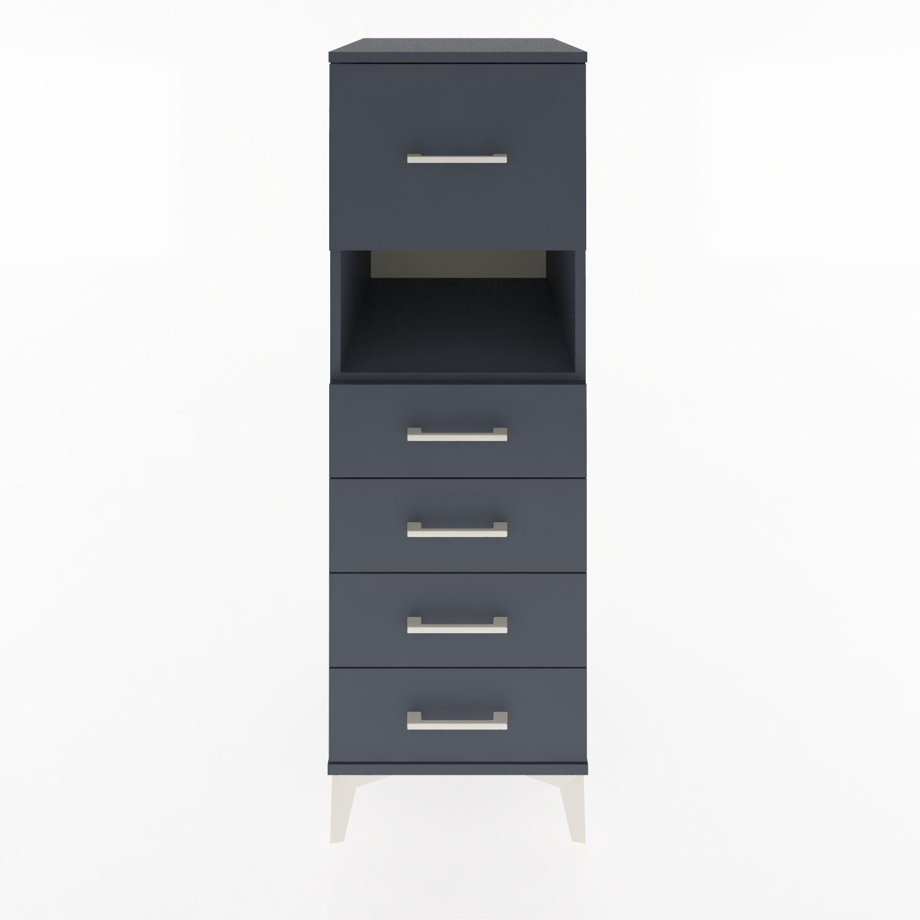 Woodntry Modular Cabinet Anthracite 44x30x122 cm with Drawers and Shelves CR96-2