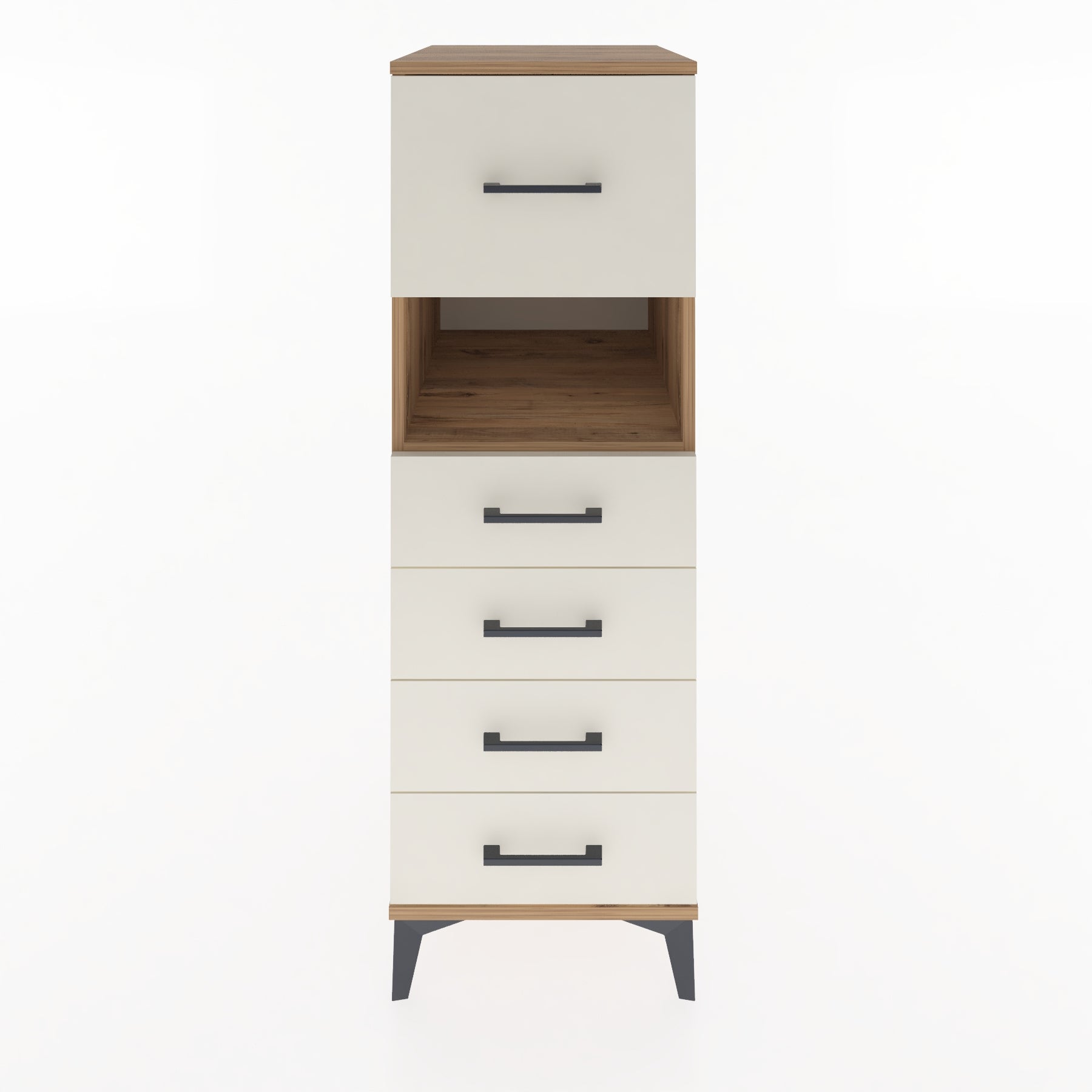 Woodntry Modüler Dolap Çam 44x59x122 cm Çekmeceli ve Raflı CR96-3