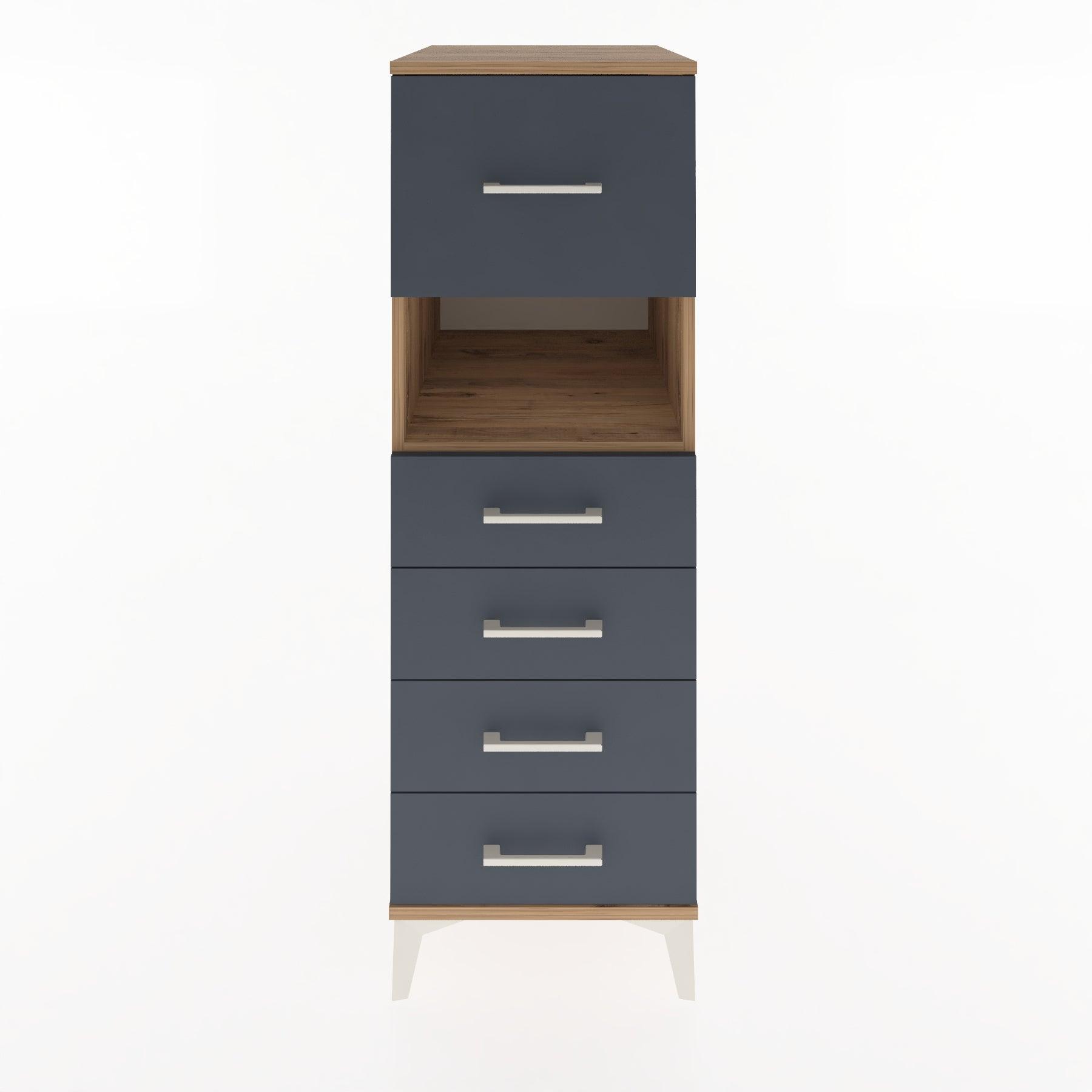 Woodntry Modüler Dolap Çam 44x30x122 cm Çekmeceli ve Raflı CR96-3