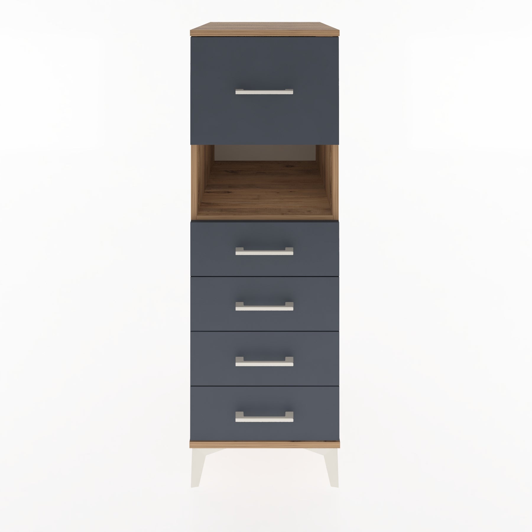 Woodntry Modüler Dolap Çam 44x59x122 cm Çekmeceli ve Raflı CR96-3