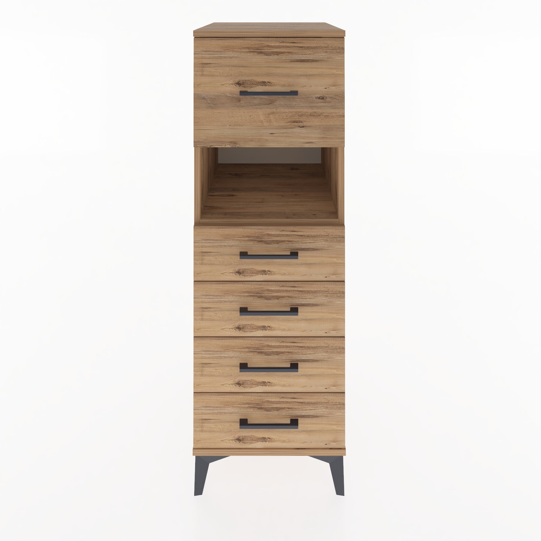 Woodntry Modüler Dolap Çam 44x59x122 cm Çekmeceli ve Raflı CR96-3