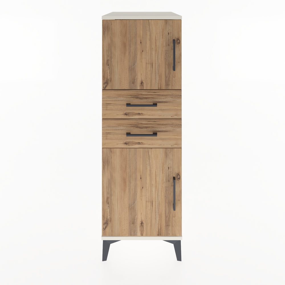 Woodntry Modüler Dolap Aytaşı 44x59x122 cm Kapaklı ve Çekmeceli KC48-1