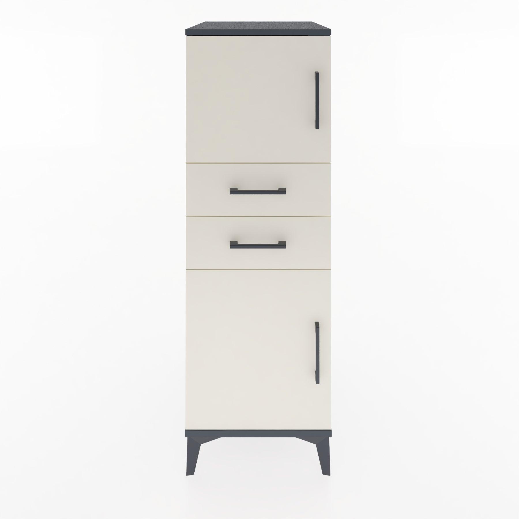 Woodntry Modular Cabinet Anthracite 44x30x122 cm with Doors and Drawers KC48-2