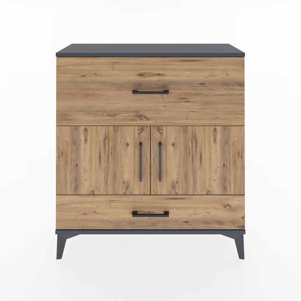 Woodntry Modular Dresser Anthracite 88x30x84 cm with Cover and Drawer KC49-2