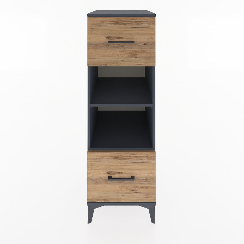 Woodntry Modular Cabinet Anthracite 44x59x122 cm with Drawers and Shelves CR99-2