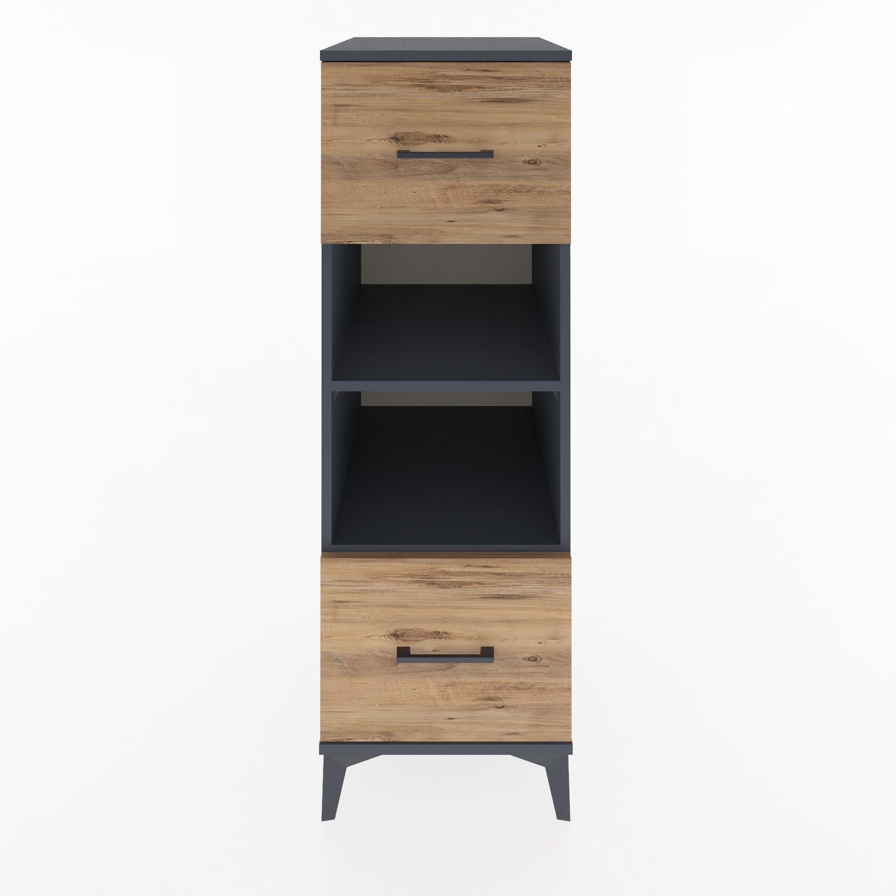 Woodntry Modular Cabinet Anthracite 44x30x122 cm with Drawers and Shelves CR99-2