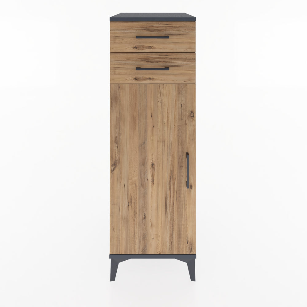 Woodntry Modular Cabinet Anthracite 44x59x122 cm with Doors and Drawers KC49-2
