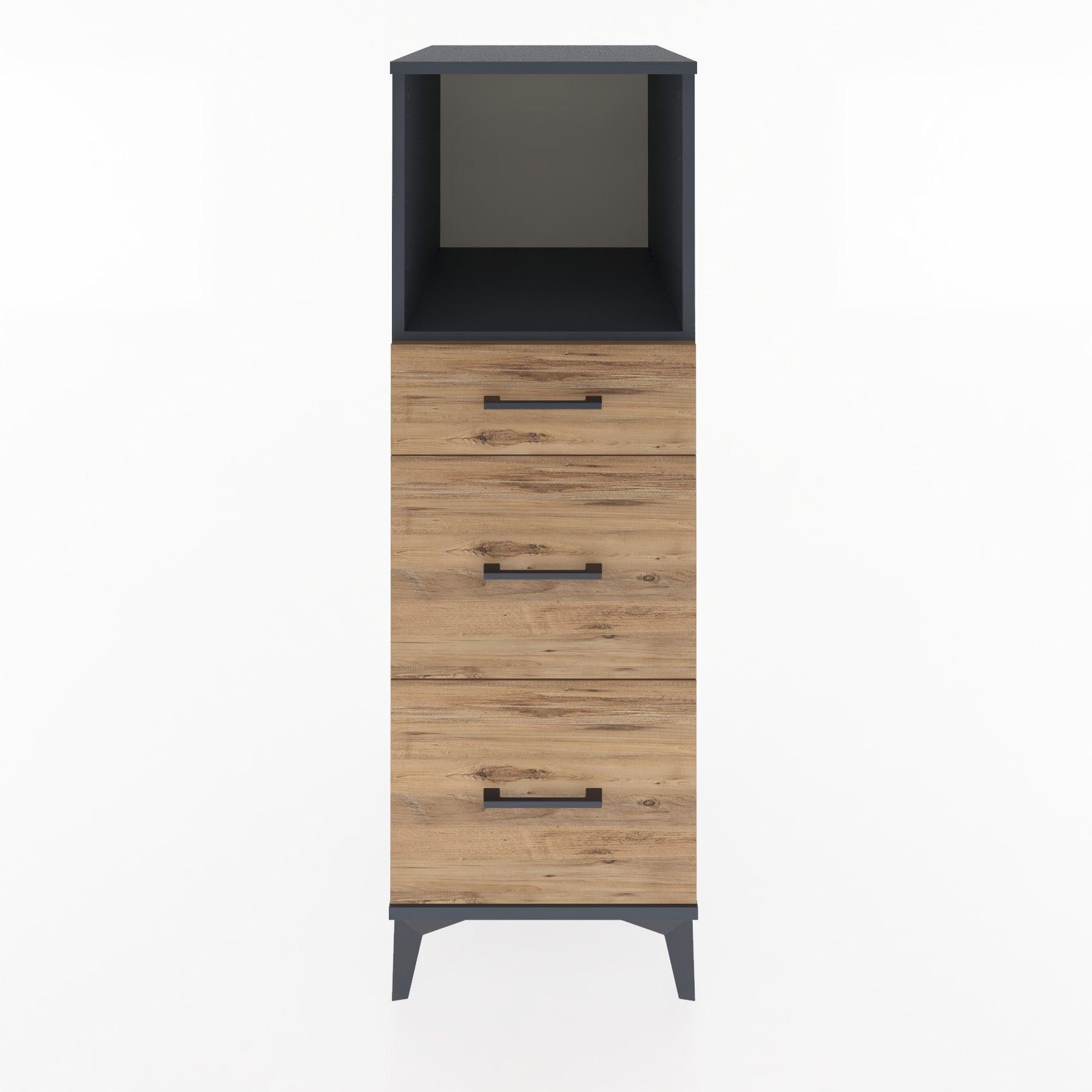 Woodntry Modular Cabinet Anthracite 44x30x122 cm with Drawers and Shelves CR100-2