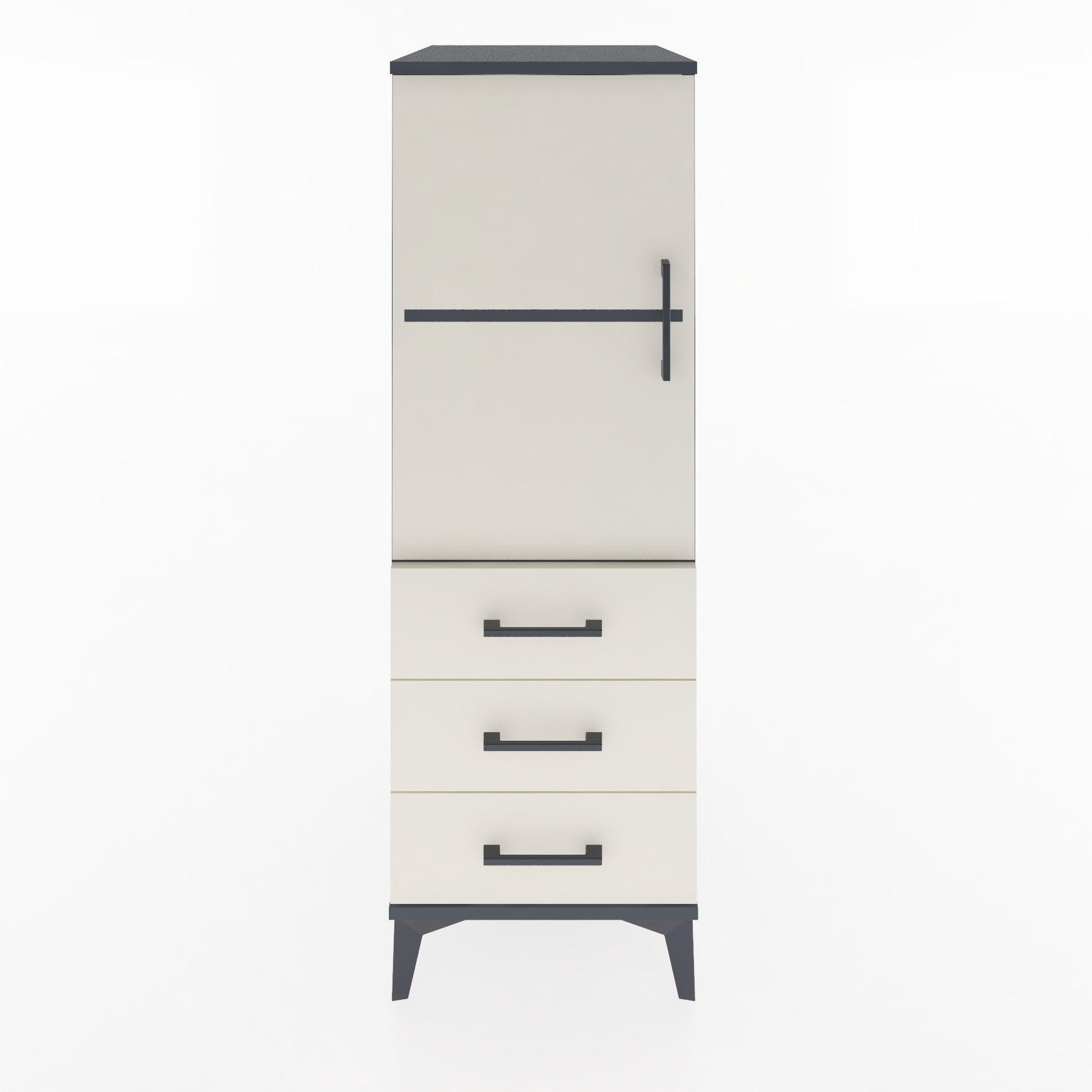 Woodntry Modular Cabinet Anthracite 44x30x122 cm with Doors and Drawers KC50-2