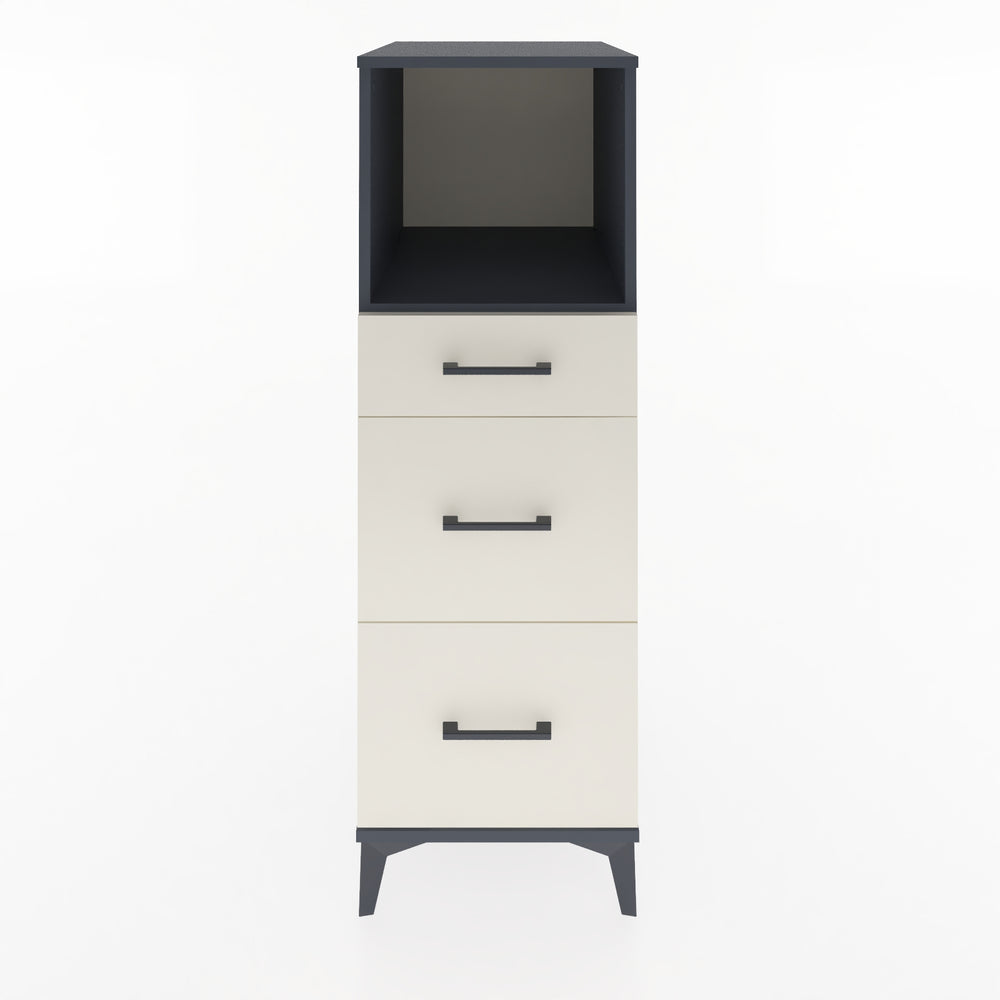 Woodntry Modüler Dolap Antrasit 44x59x122 cm Çekmeceli ve Raflı CR100-2