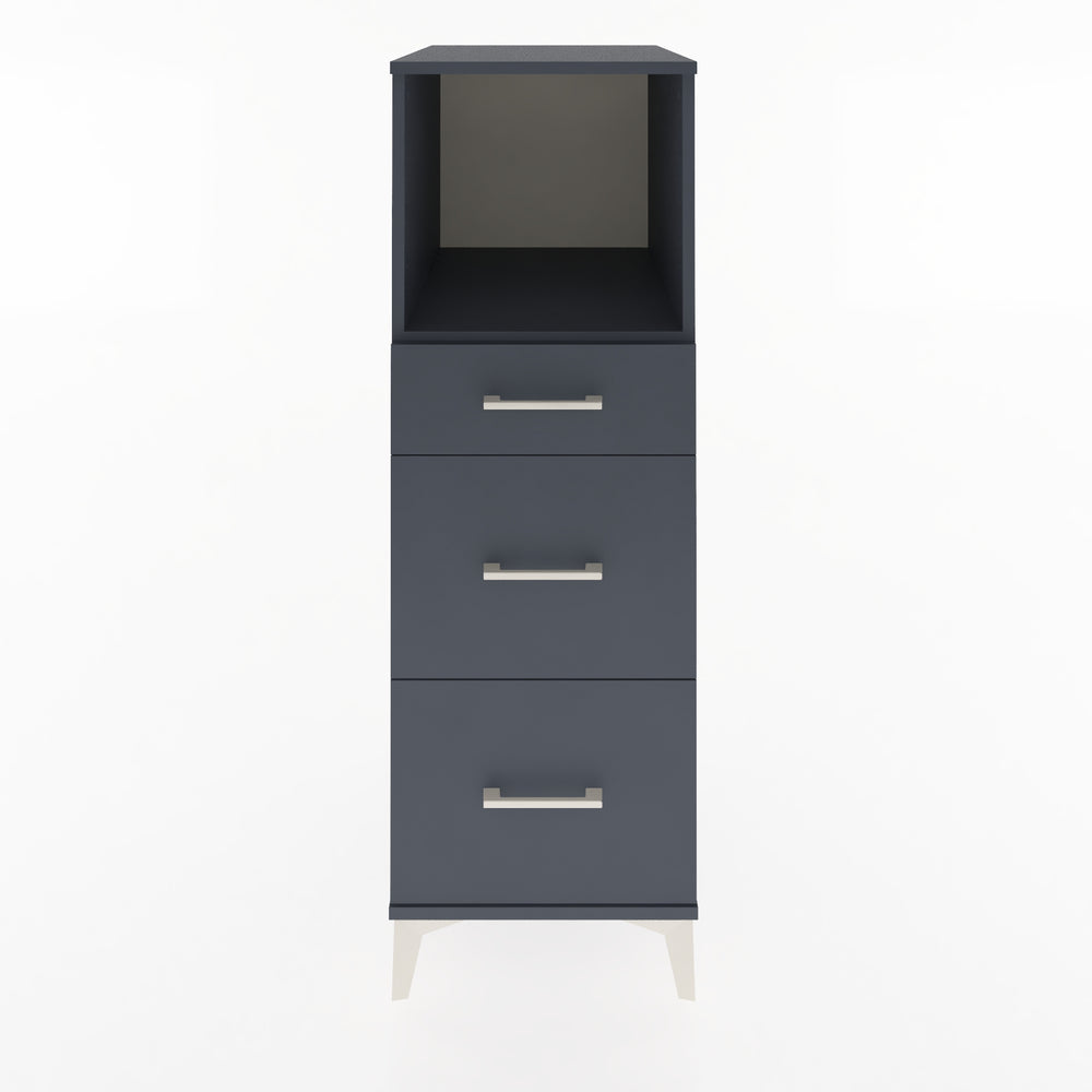 Woodntry Modüler Dolap Antrasit 44x59x122 cm Çekmeceli ve Raflı CR100-2