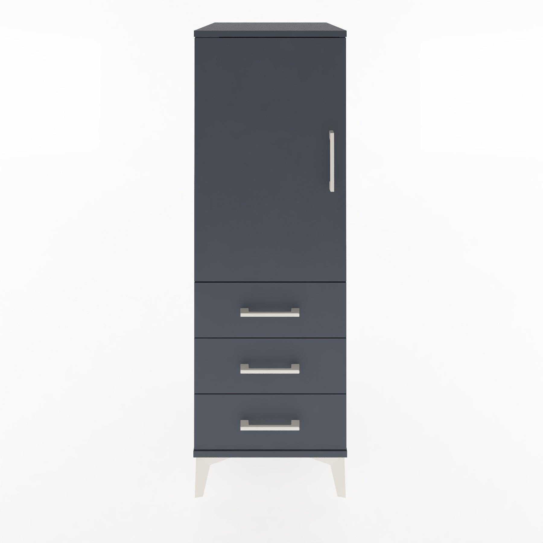 Woodntry Modular Cabinet Anthracite 44x30x122 cm with Doors and Drawers KC134-2