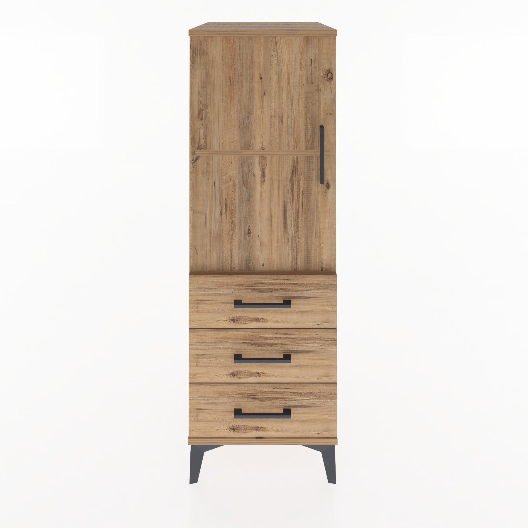 Woodntry Modular Cabinet Pine 44x30x122 cm with Doors and Drawers KC50-3