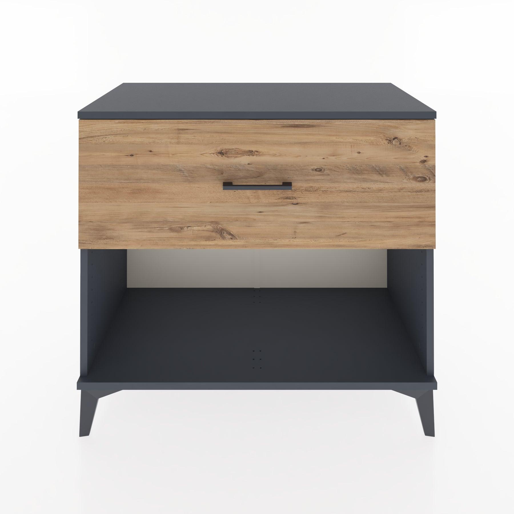 Woodntry Modüler Şifonyer Antrasit 88x44x68 cm Çekmeceli ve Raflı CR51-2