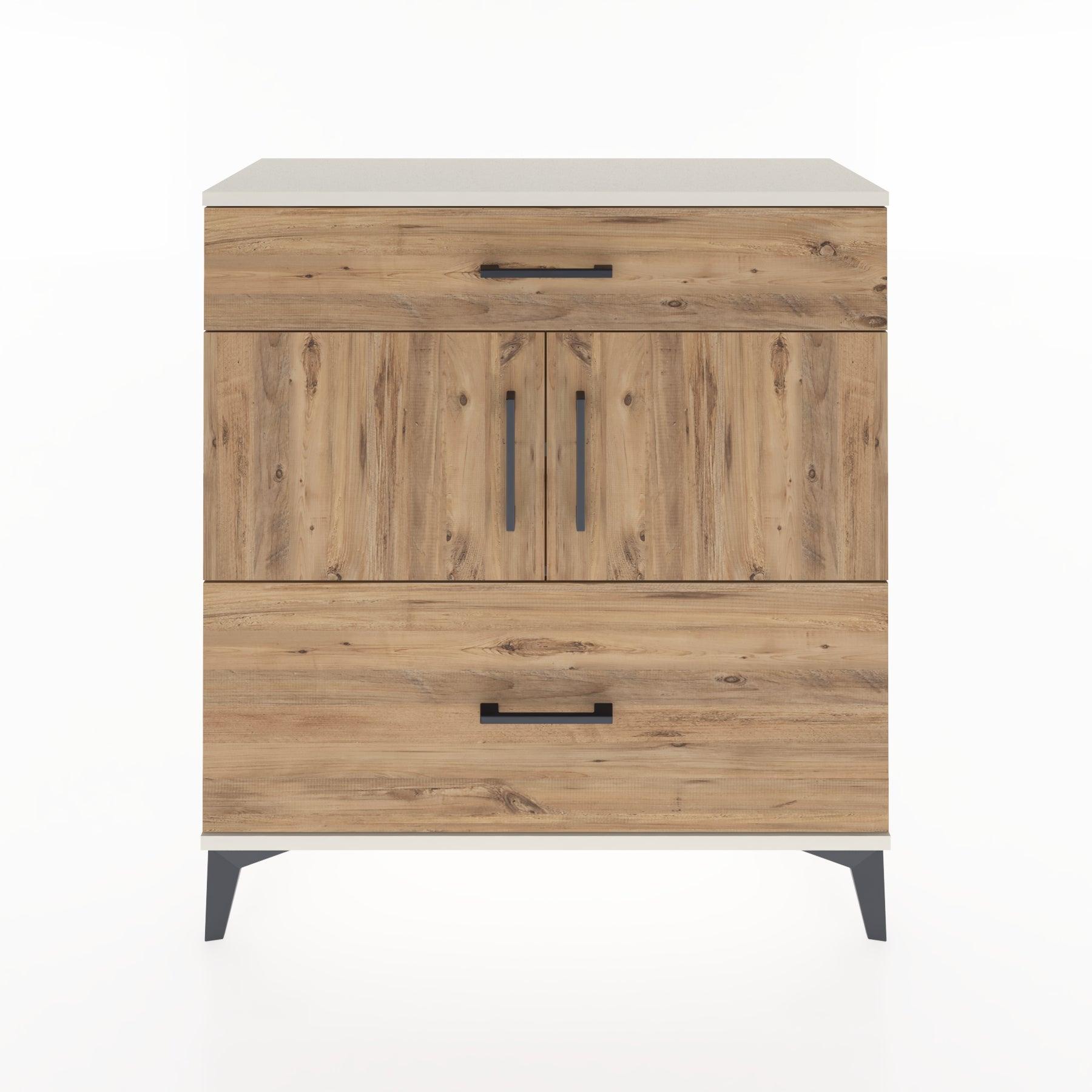 Woodntry Modular Dresser Moonstone 88x30x84 cm with Cover and Drawer KC52-1