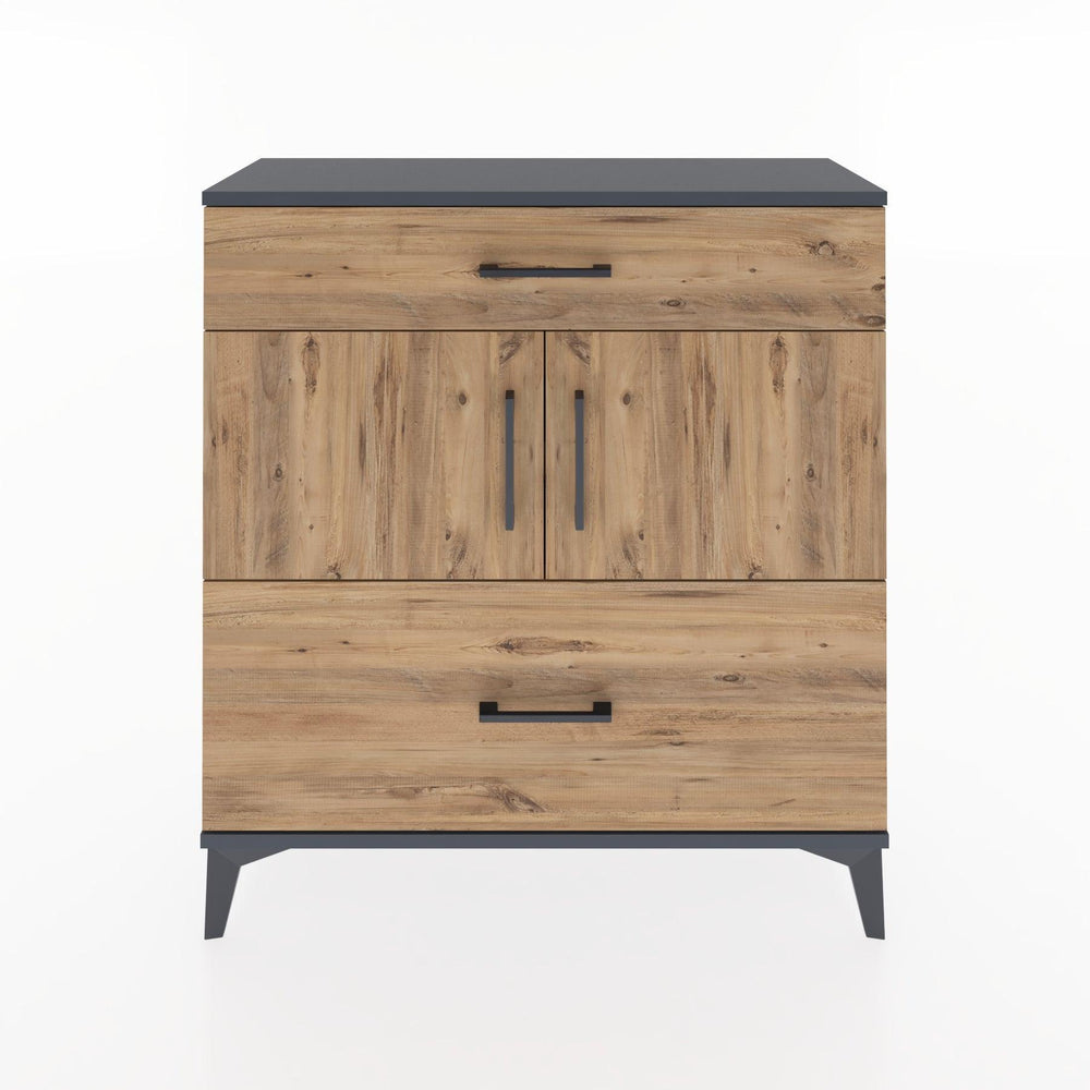 Woodntry Modular Dresser Anthracite 88x30x84 cm with Cover and Drawer KC52-2