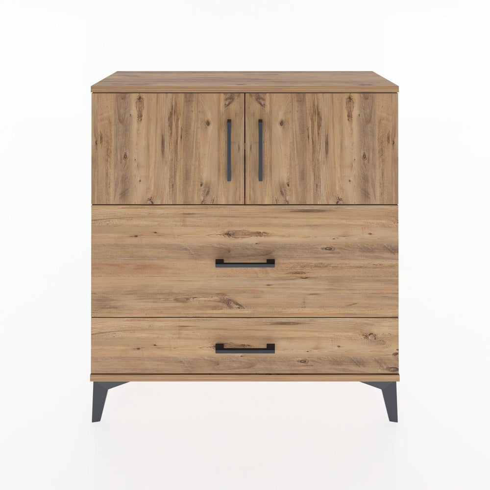 Woodntry Modüler Şifonyer Çam 88x30x84 cm Kapaklı ve Çekmeceli KC55-3