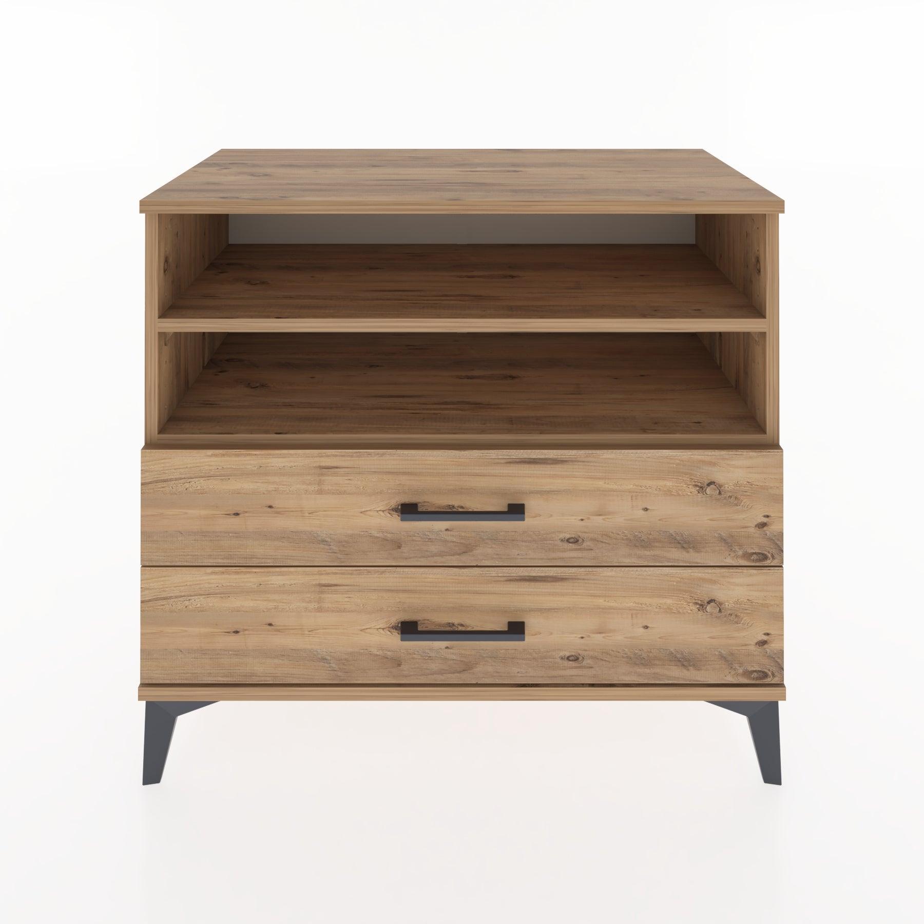 Woodntry Modüler Şifonyer Çam 88x44x68 cm Çekmeceli ve Raflı CR58-3
