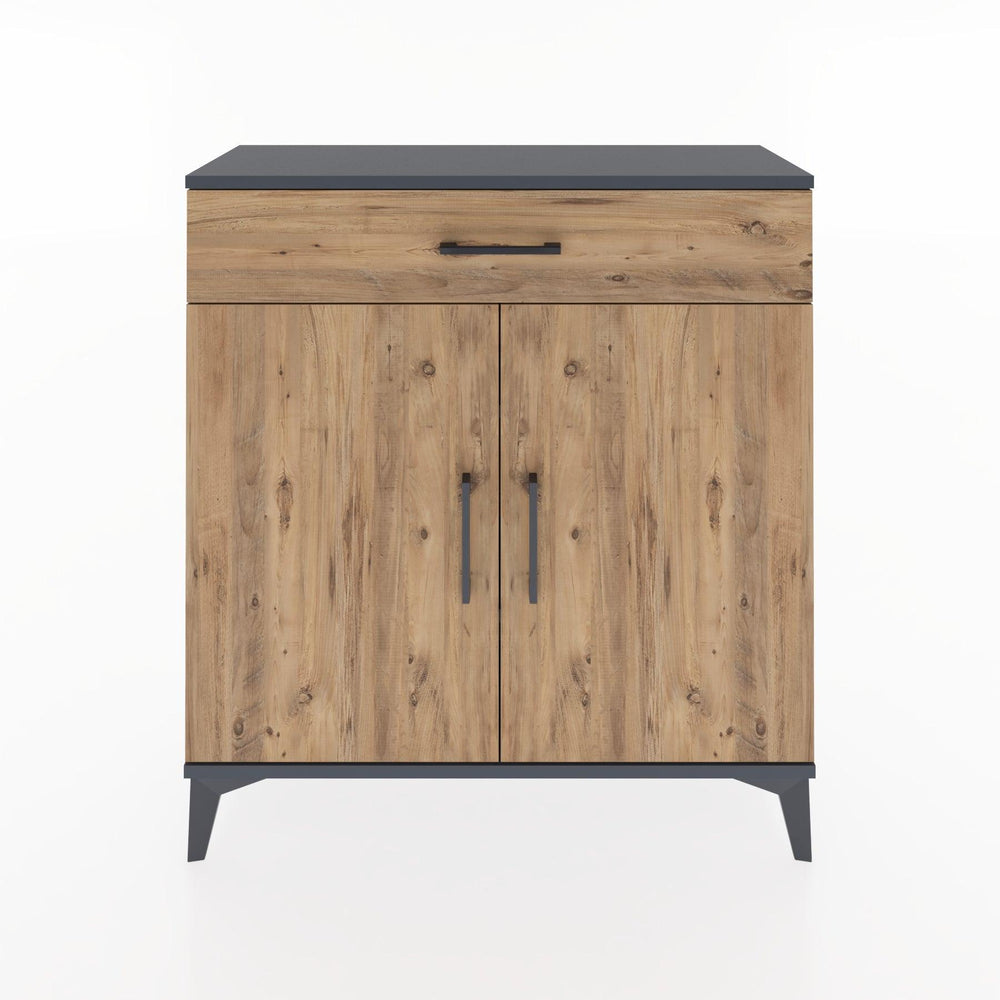Woodntry Modüler Şifonyer Antrasit 88x30x84 cm Kapaklı ve Çekmeceli KC59-2