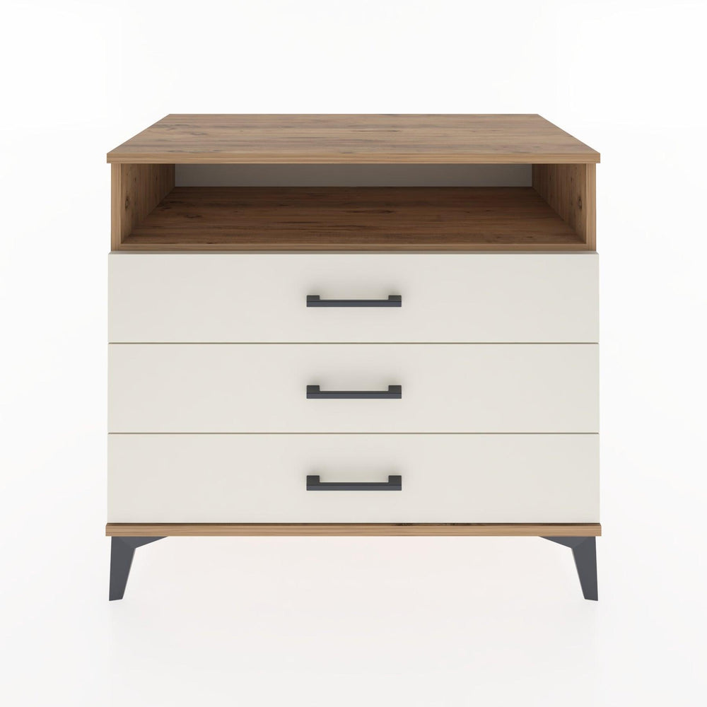 Woodntry Modüler Şifonyer Çam 88x44x68 cm Çekmeceli ve Raflı CR60-3