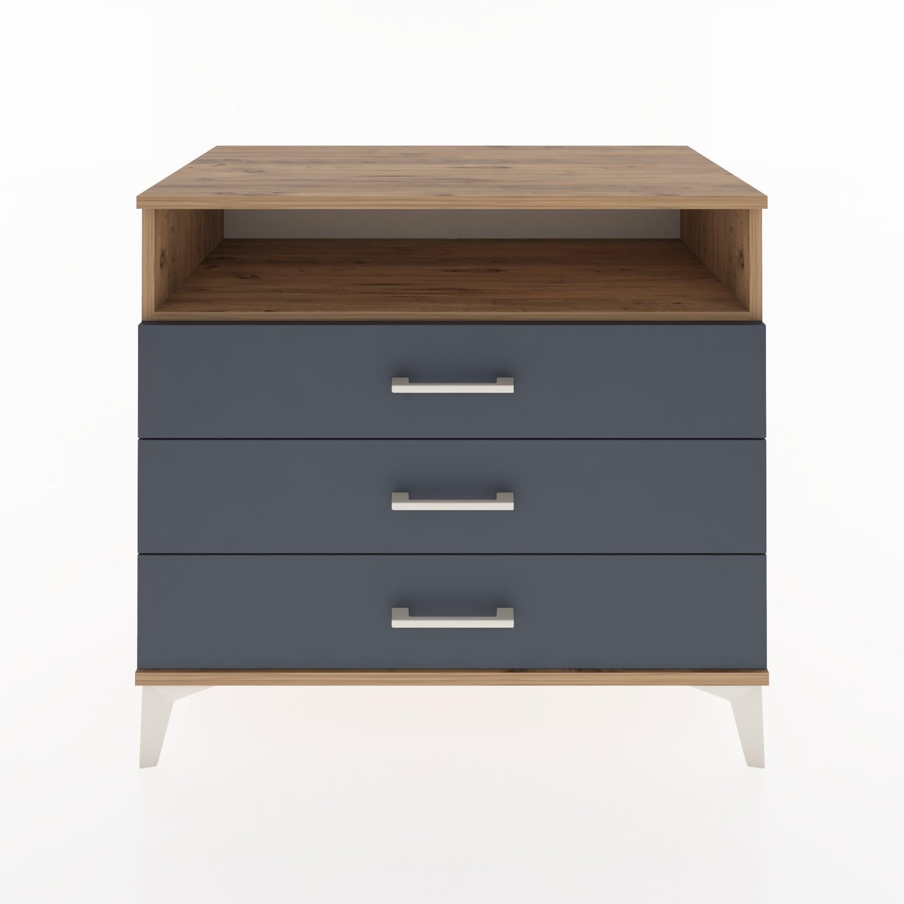 Woodntry Modüler Şifonyer Çam 88x44x68 cm Çekmeceli ve Raflı CR60-3