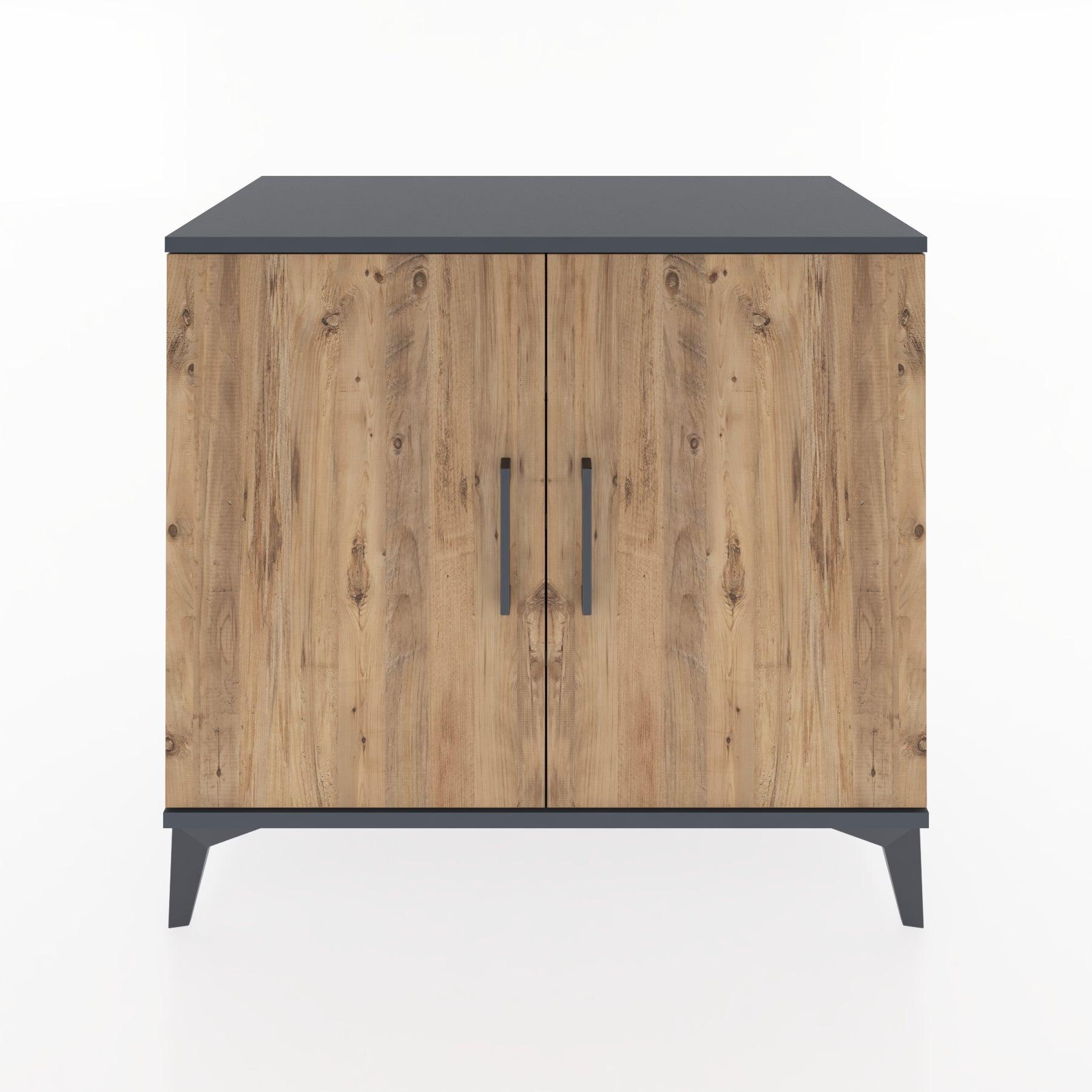 Woodntry Modüler Şifonyer Antrasit 88x44x68 cm Kapaklı K62-2