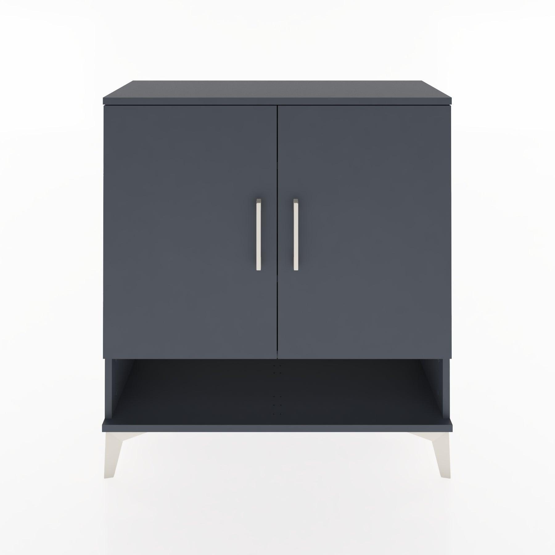 Woodntry Modüler Şifonyer Antrasit 88x30x84 cm Kapaklı ve Raflı KR62-2