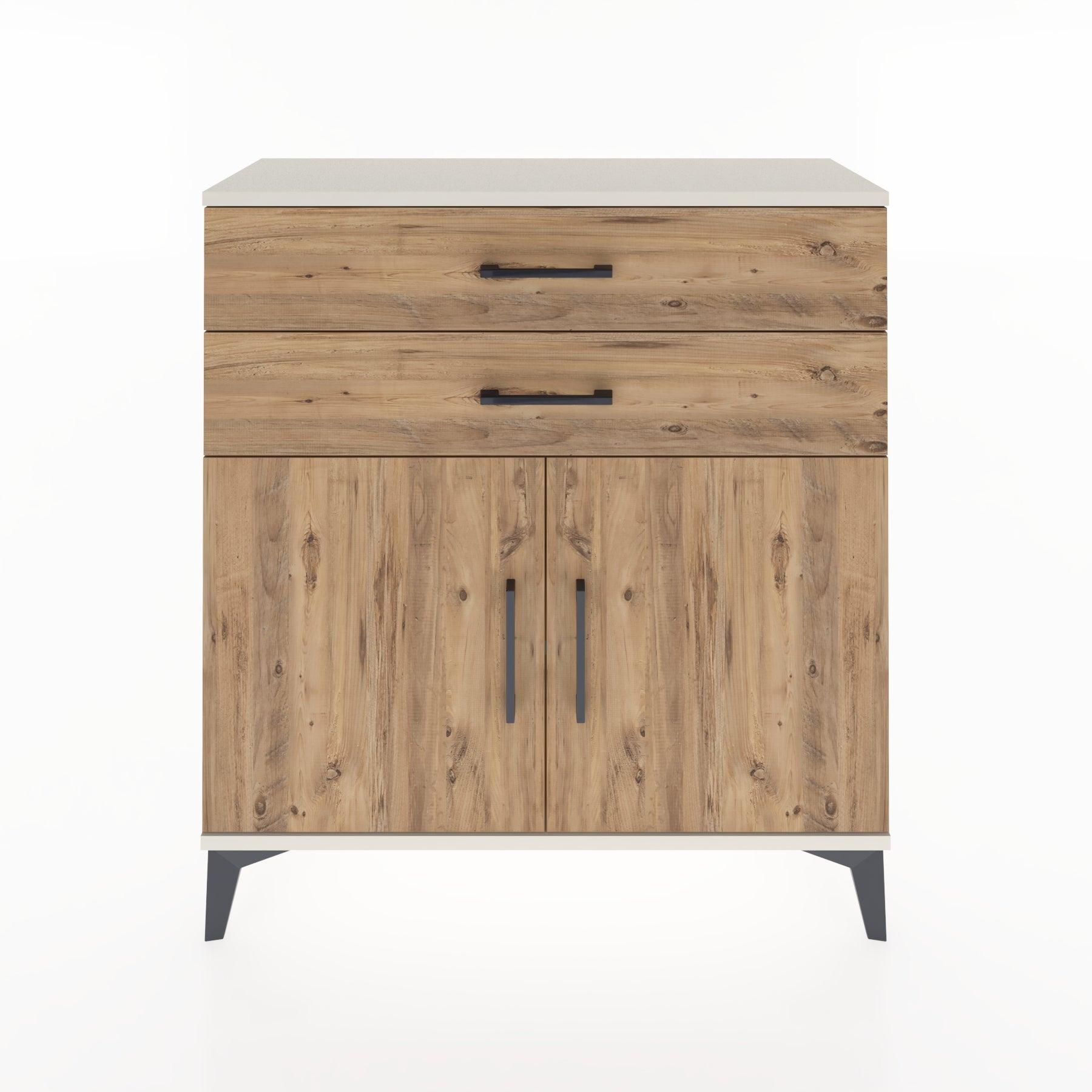 Woodntry Modüler Şifonyer Aytaşı 88x30x84 cm Kapaklı ve Çekmeceli KC63-1