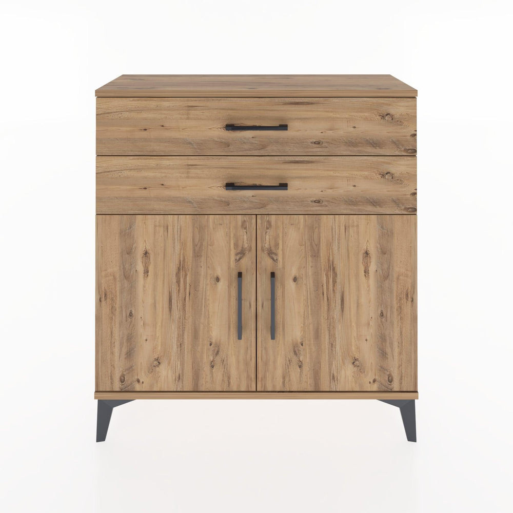 Woodntry Modüler Şifonyer Çam 88x30x84 cm Kapaklı ve Çekmeceli KC63-3