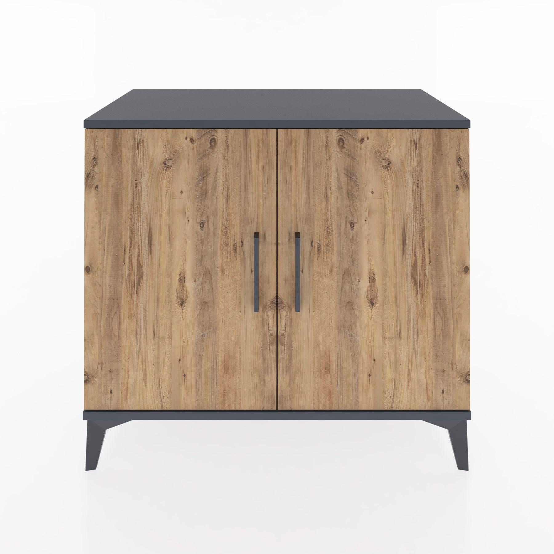 Woodntry Modüler Şifonyer Antrasit 88x44x68 cm Kapaklı K64-2