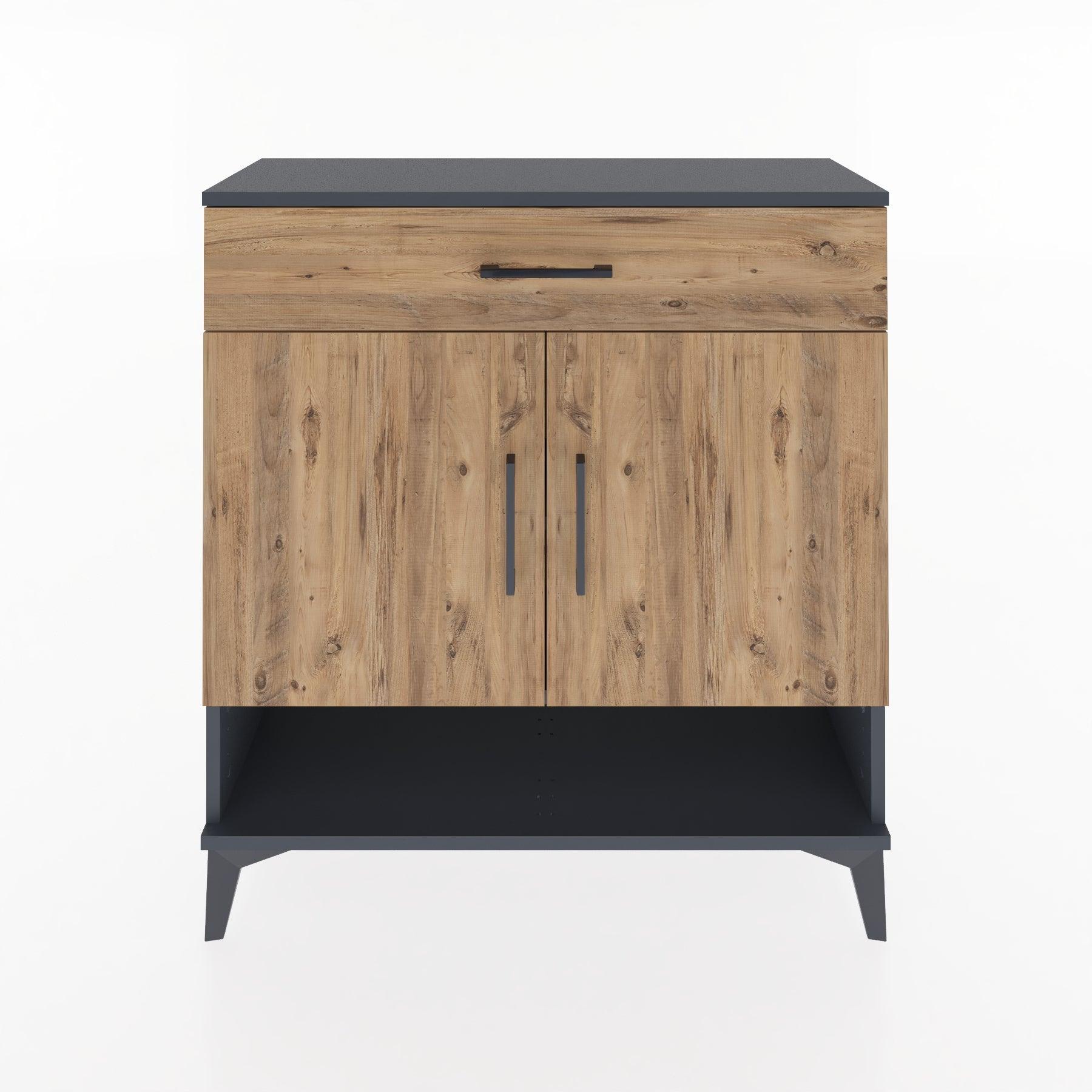 Woodntry Modüler Şifonyer Antrasit 88x30x84 cm Fonksiyonel F65-2