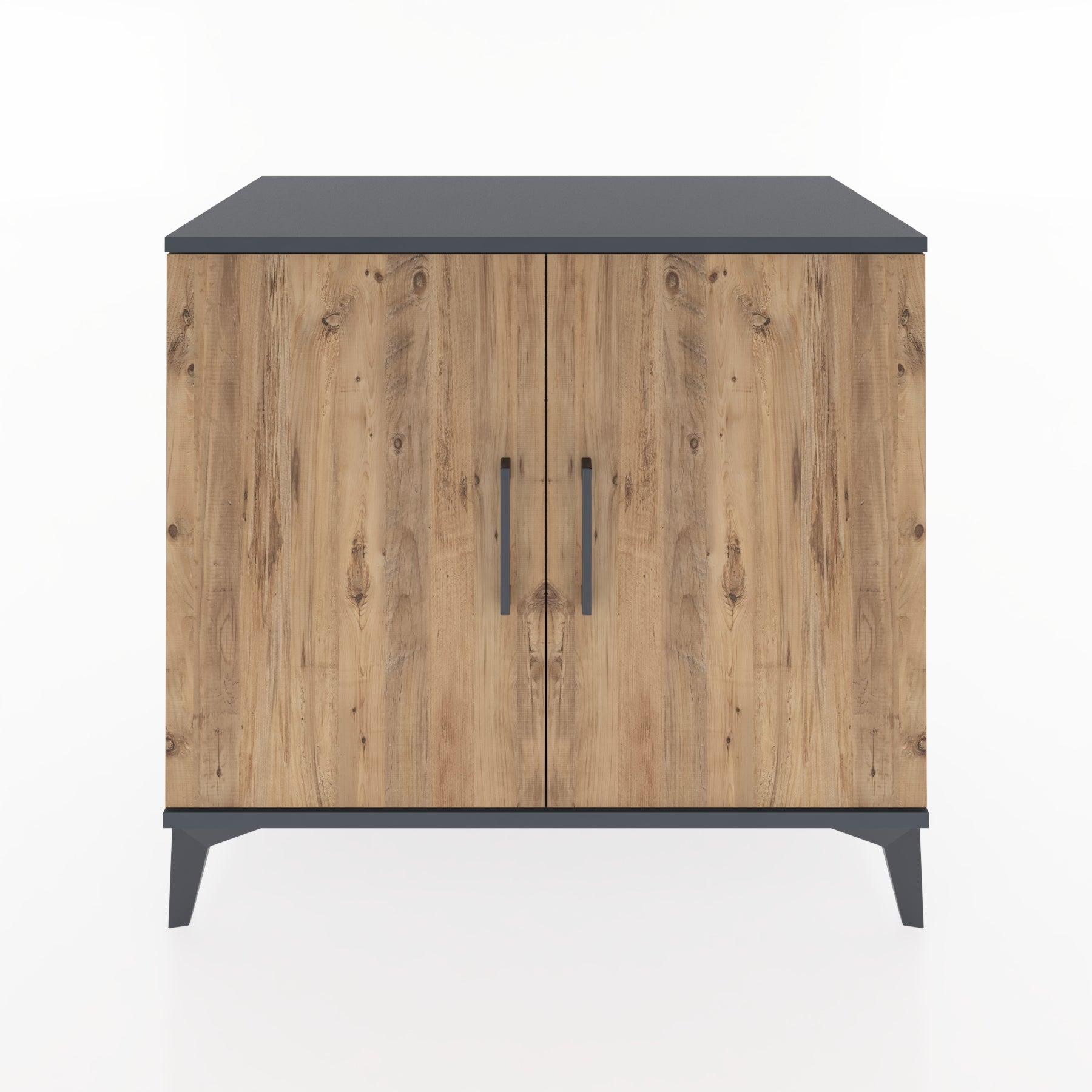 Woodntry Modüler Şifonyer Antrasit 88x44x68 cm Kapaklı K65-2