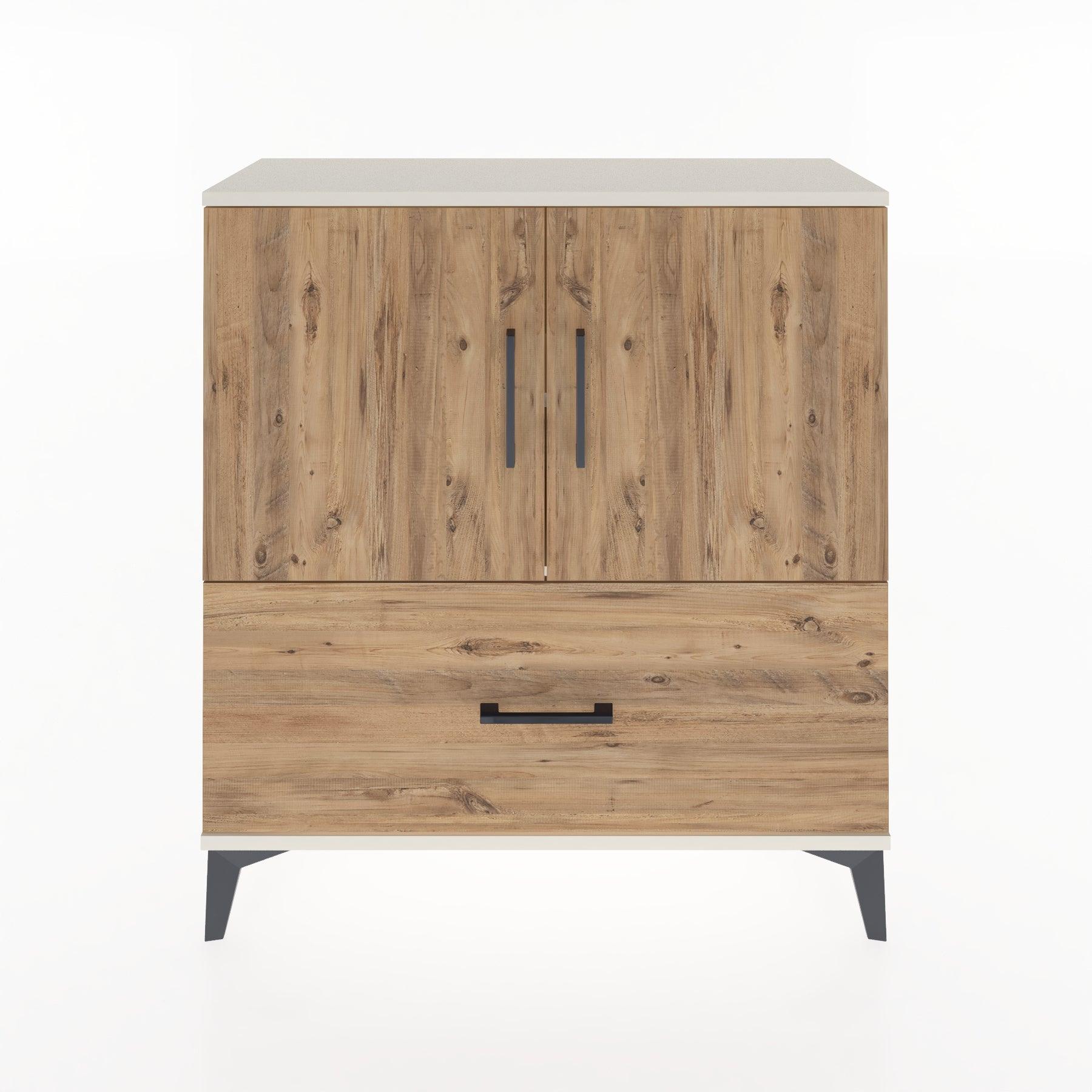 Woodntry Modüler Şifonyer Aytaşı 88x30x84 cm Kapaklı ve Çekmeceli KC69-1
