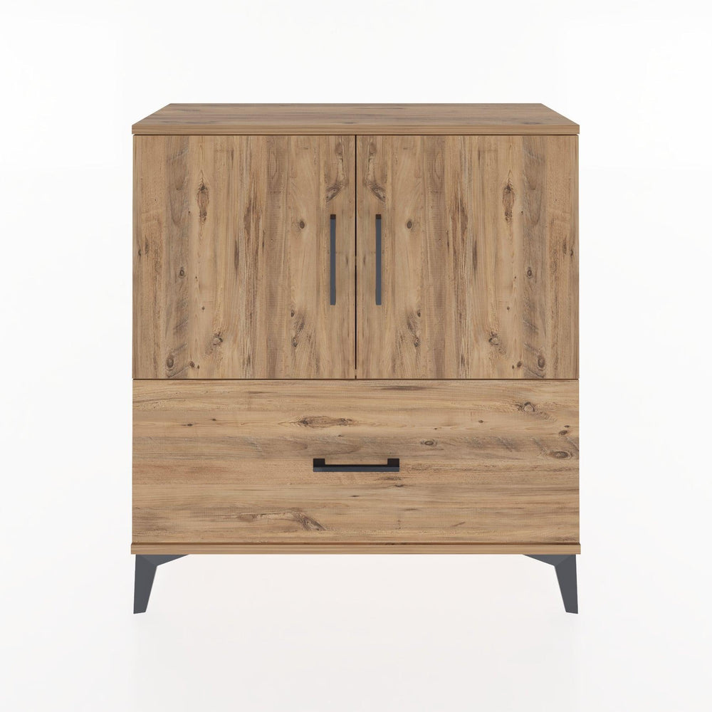 Woodntry Modüler Şifonyer Çam 88x30x84 cm Kapaklı ve Çekmeceli KC69-3