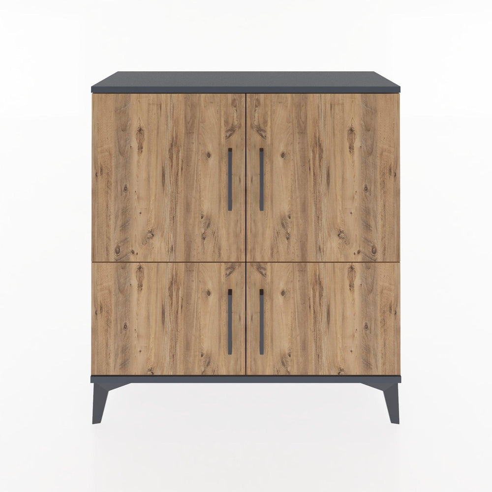 Woodntry Modüler Şifonyer Antrasit 88x30x84 cm Kapaklı K70-2