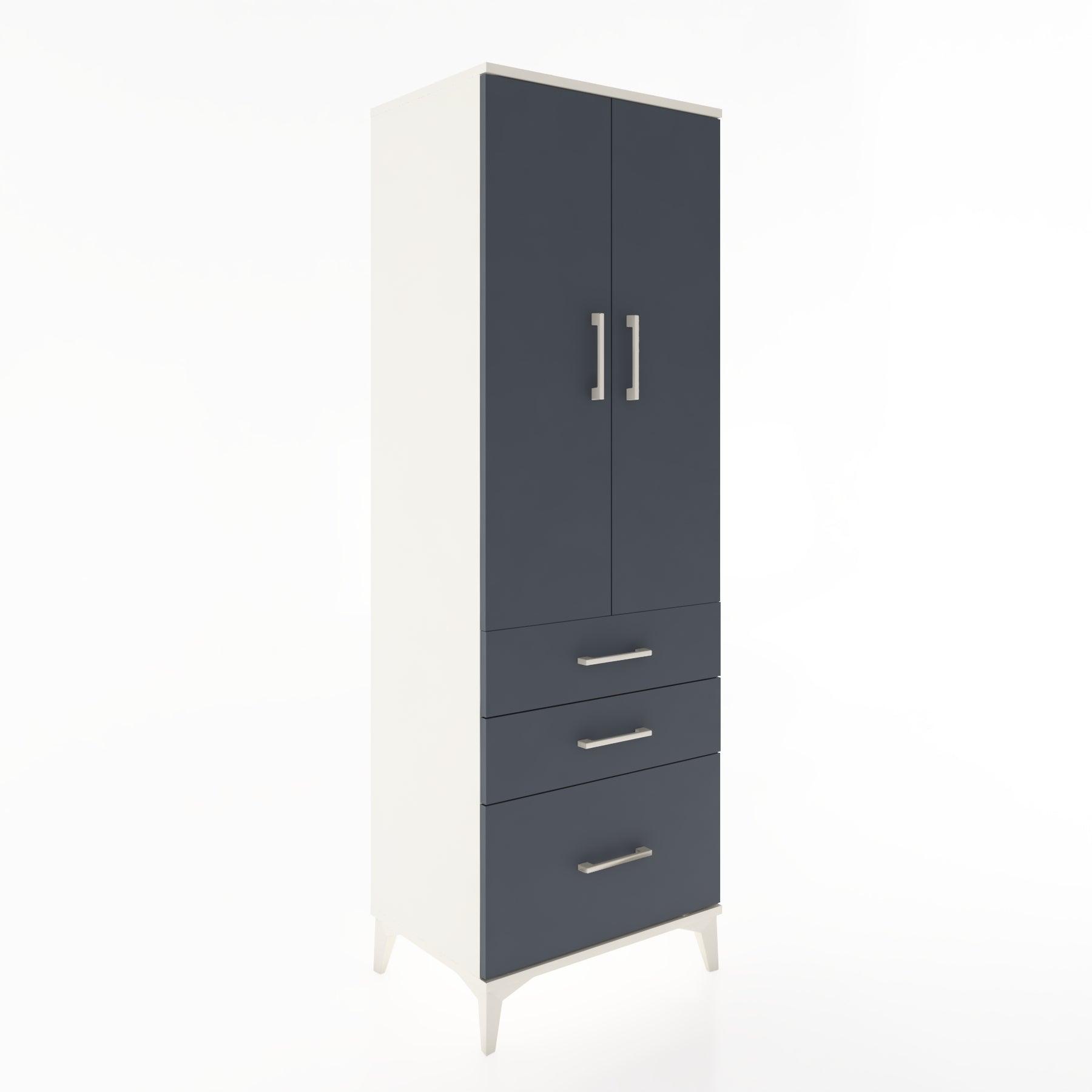Woodntry Modular Cabinet Moonstone 60x44x170 cm with Doors and Drawers KC14-1