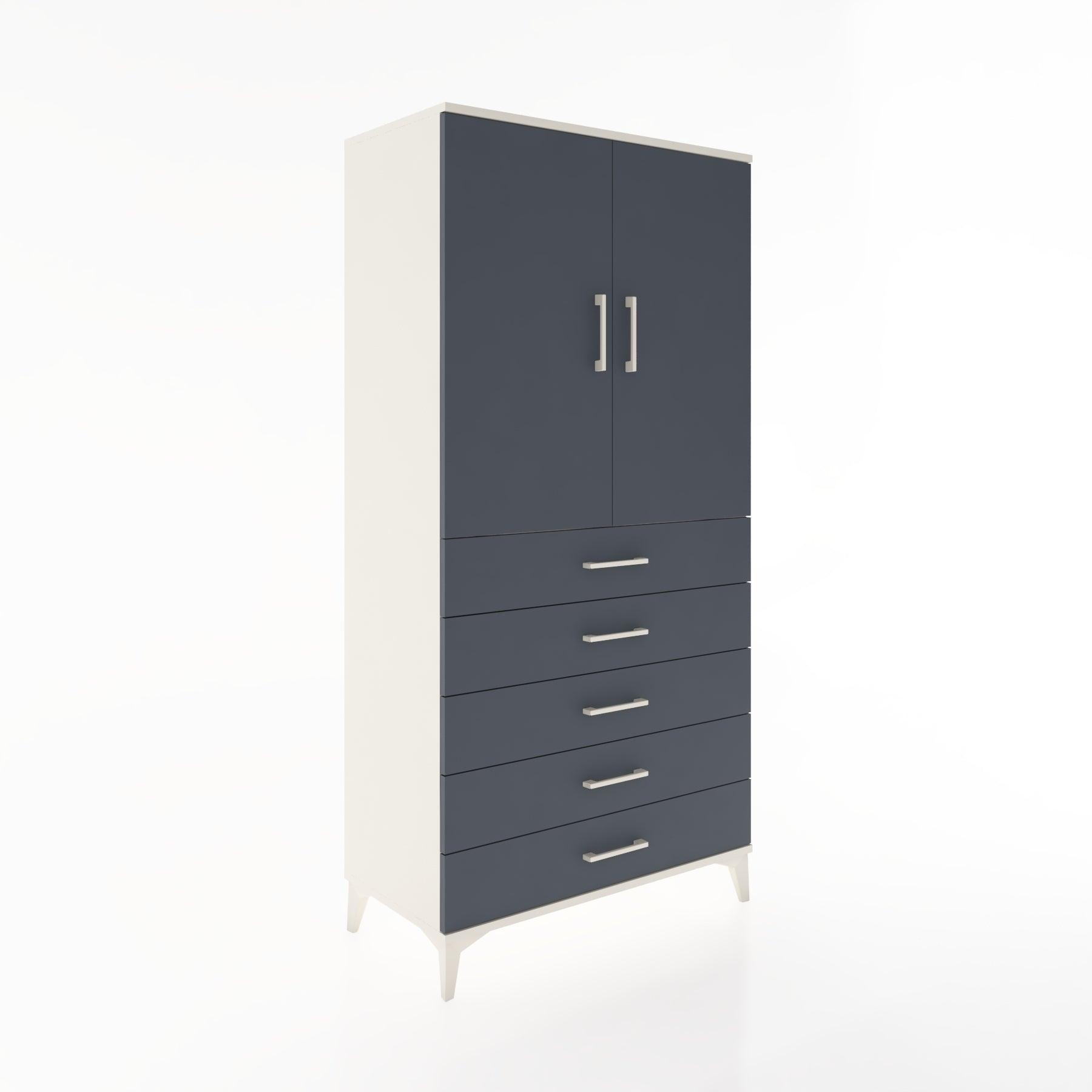 Woodntry Modular Cabinet Moonstone 88x44x170 cm with Doors and Drawers KC4-1