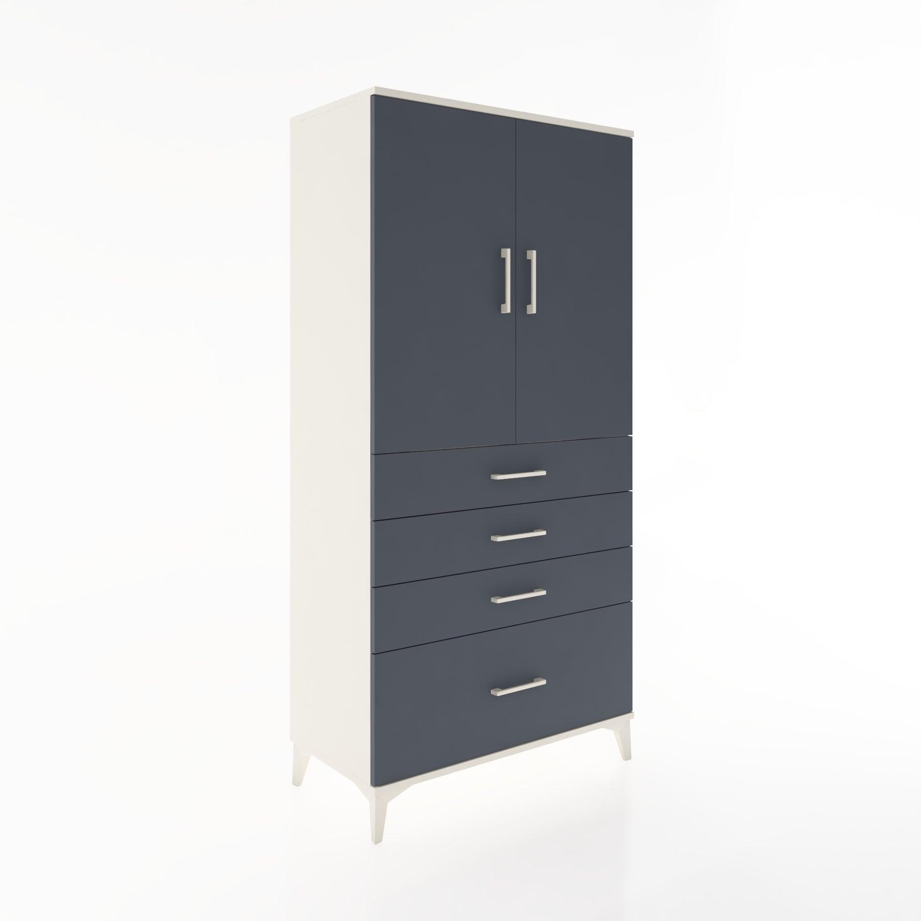 Woodntry Modular Cabinet Moonstone 88x44x170 cm with Doors and Drawers KC13-1