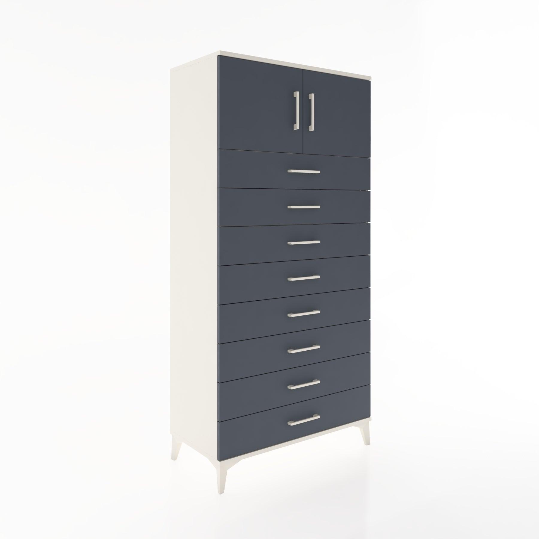 Woodntry Modular Cabinet Moonstone 88x44x170 cm with Doors and Drawers KC1-1